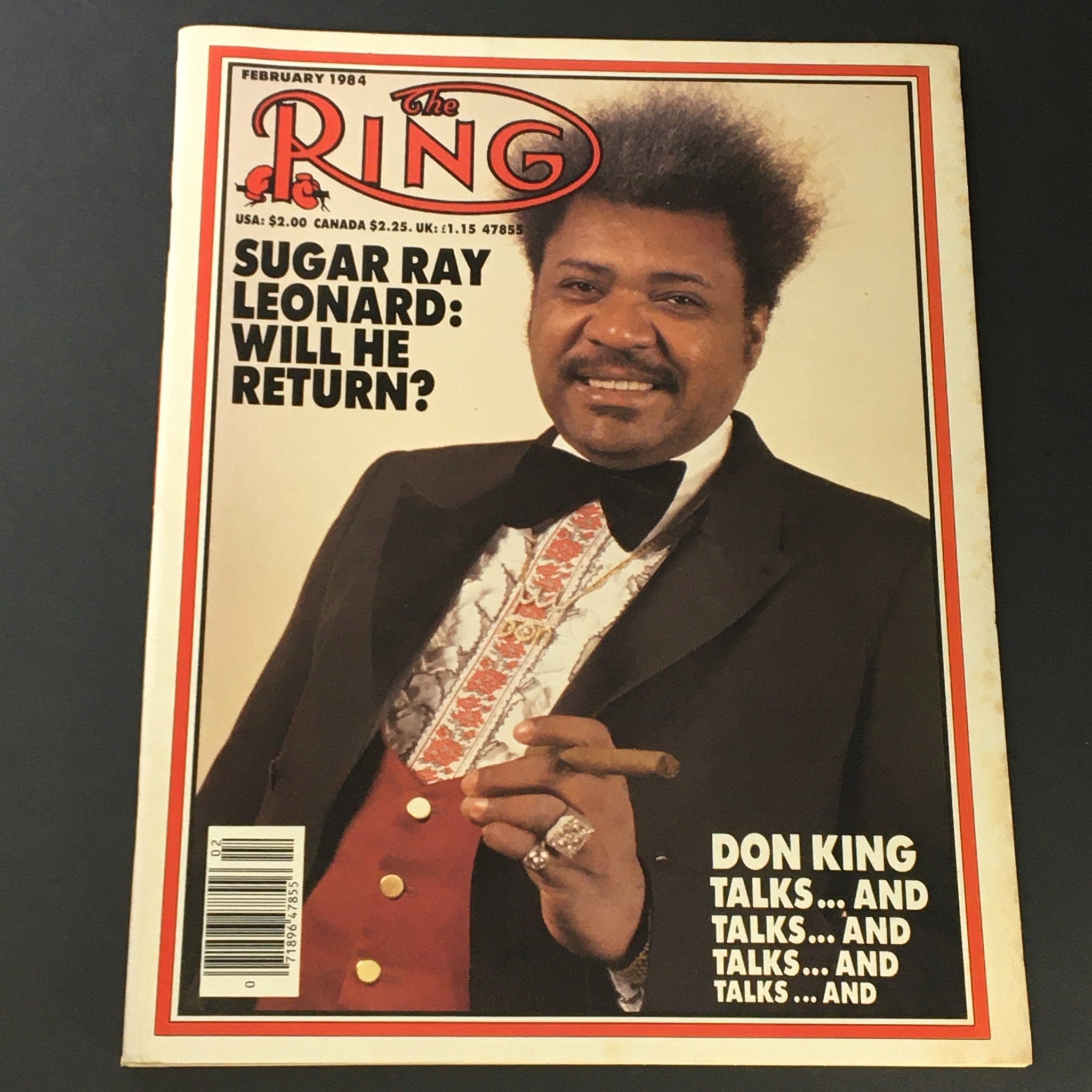 VTG The Ring Magazine February 1984 Sugar Ray Leonard, Don King, Newsstand