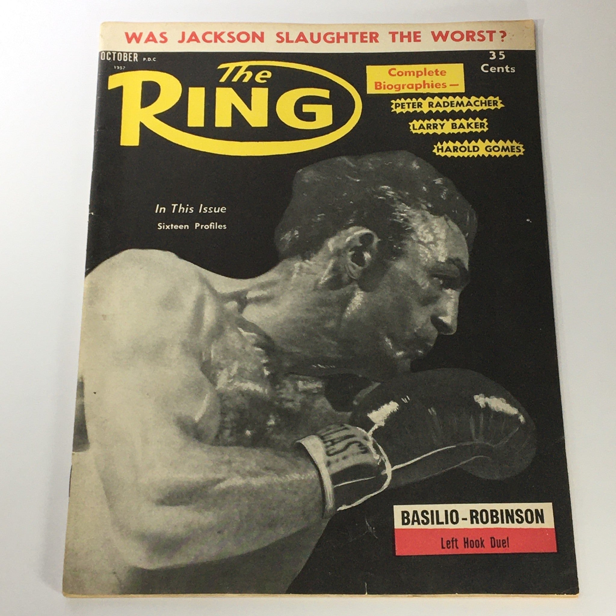 VTG The Ring Magazine October 1957 Peter Rademacher, Larry Baker, Newsstand