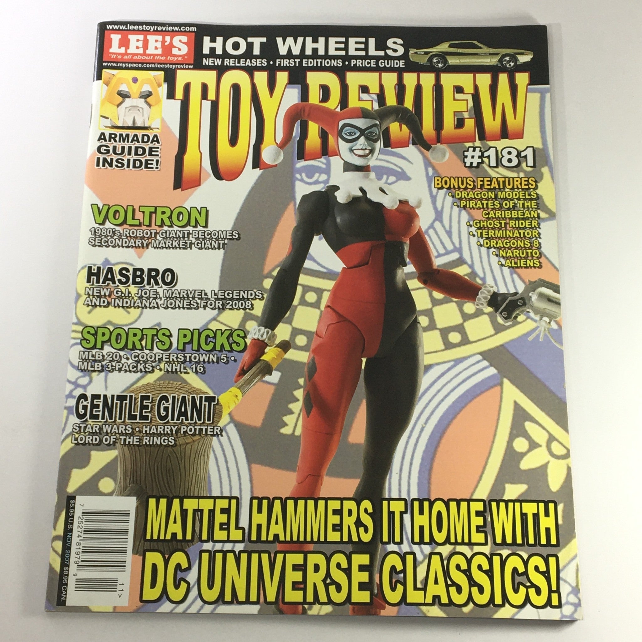 Toy Review Magazine November 2007 #181 Harley Quinn, Hot Wheels, Newsstand