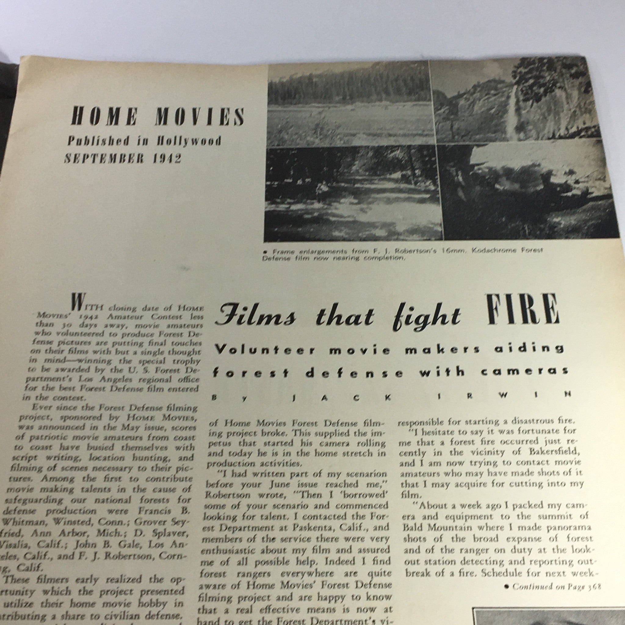 VTG Home Movies Magazine September 1942 #9 Vol 9 Reviews of Amateur Films