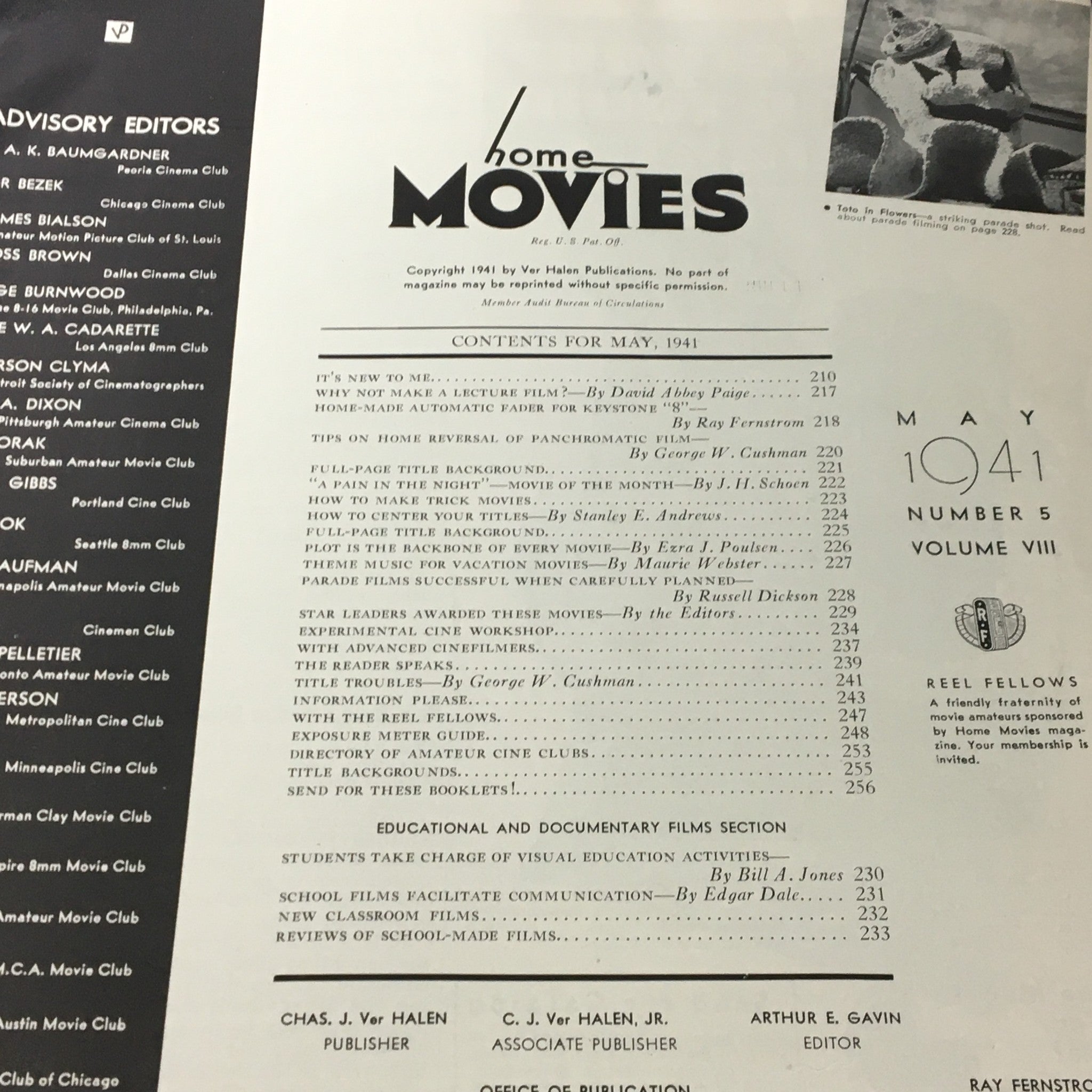 VTG Home Movies Magazine May 1941 #5 Vol 8 The Music for Vacation Movies