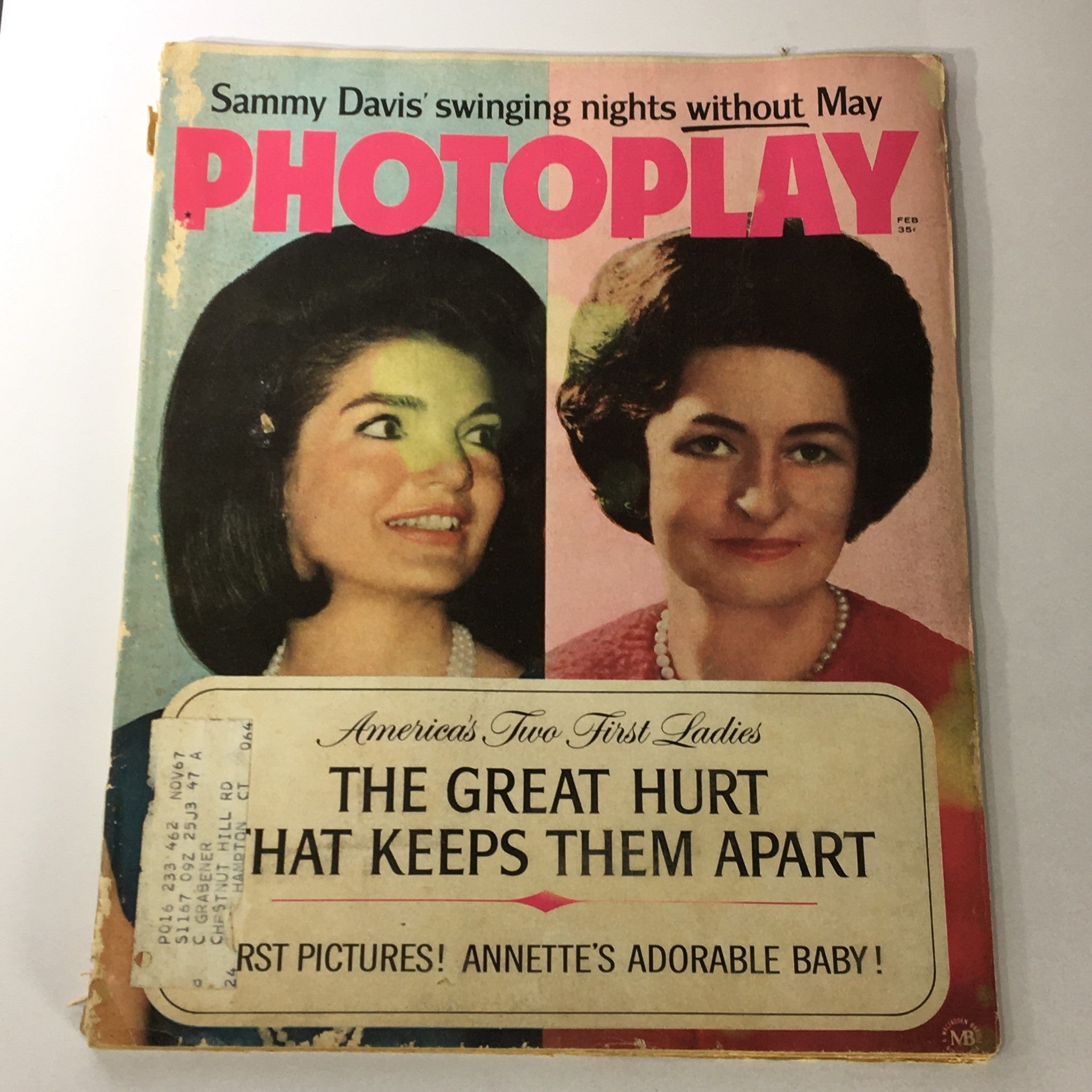 VTG Photoplay Magazine February 1966 First Lady Jackie Onassis, Mamie Eisenhower