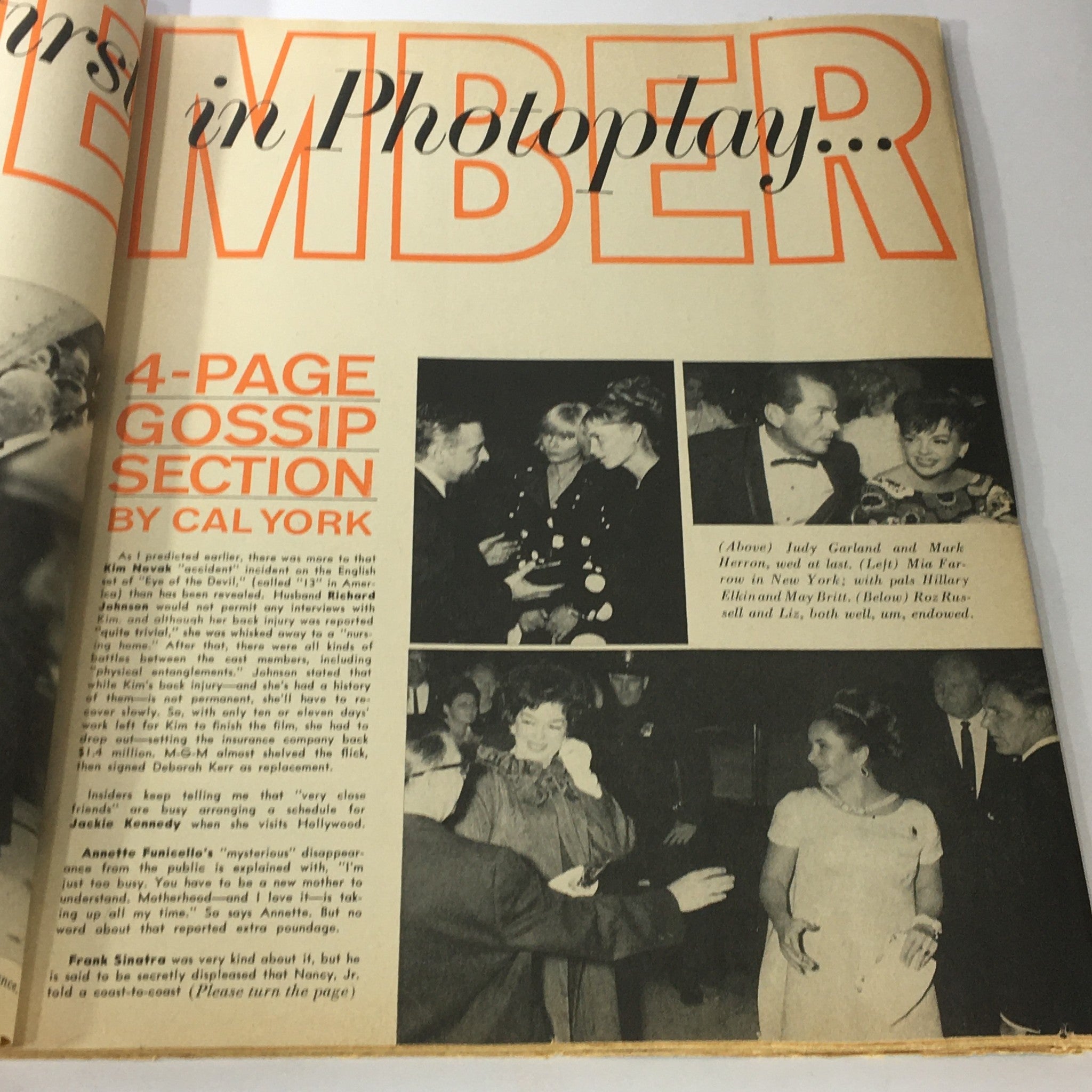 VTG Photoplay Magazine February 1966 First Lady Jackie Onassis, Mamie Eisenhower