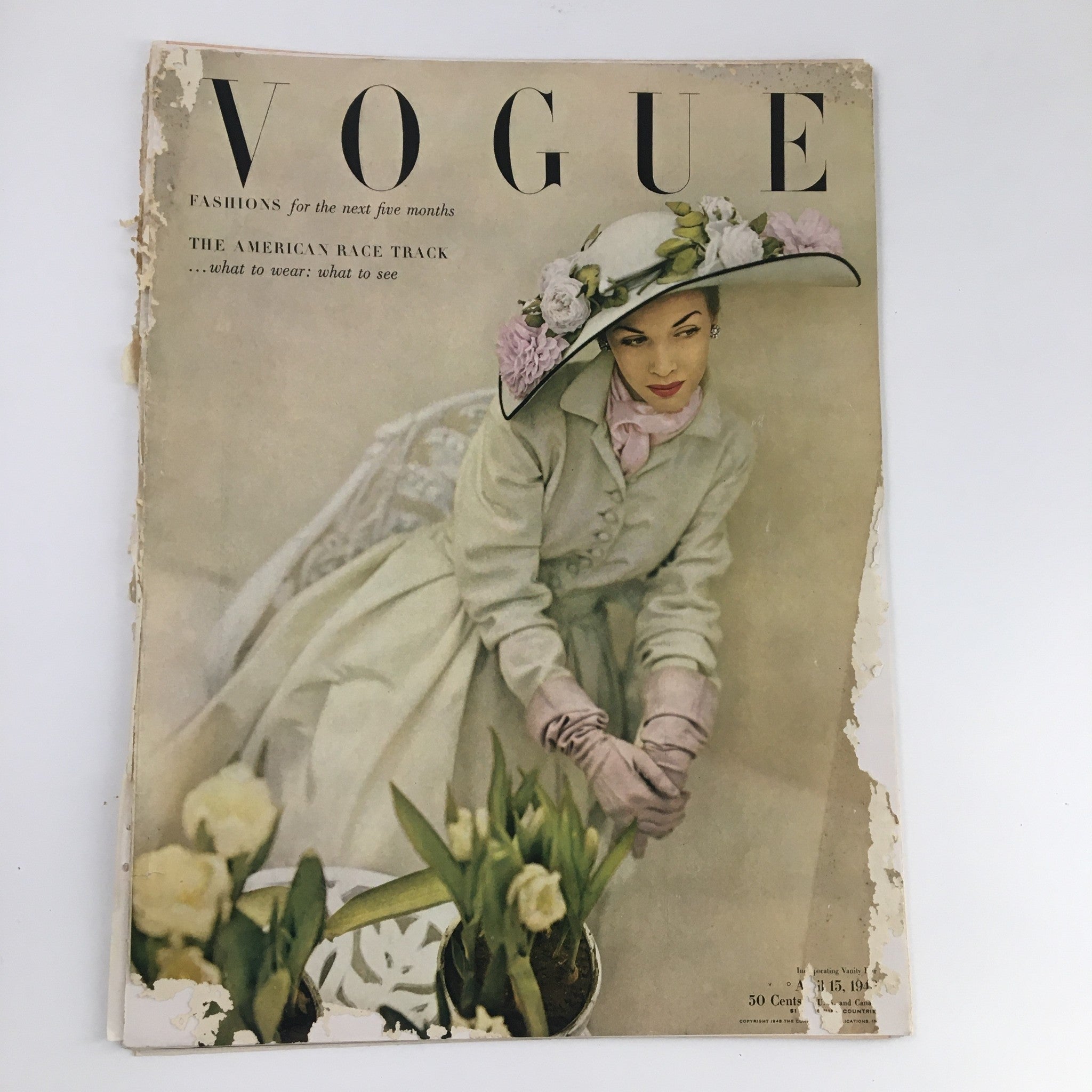 VTG Vogue Magazine April 15 1948 The American Race Track What to Wear No Label