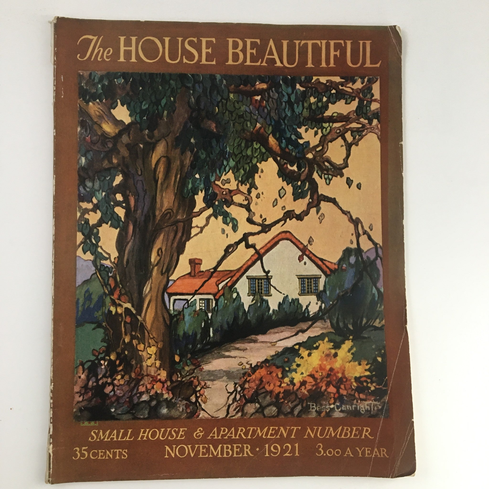 VTG The House Beautiful Magazine November 1921 Small House & Apartment No Label