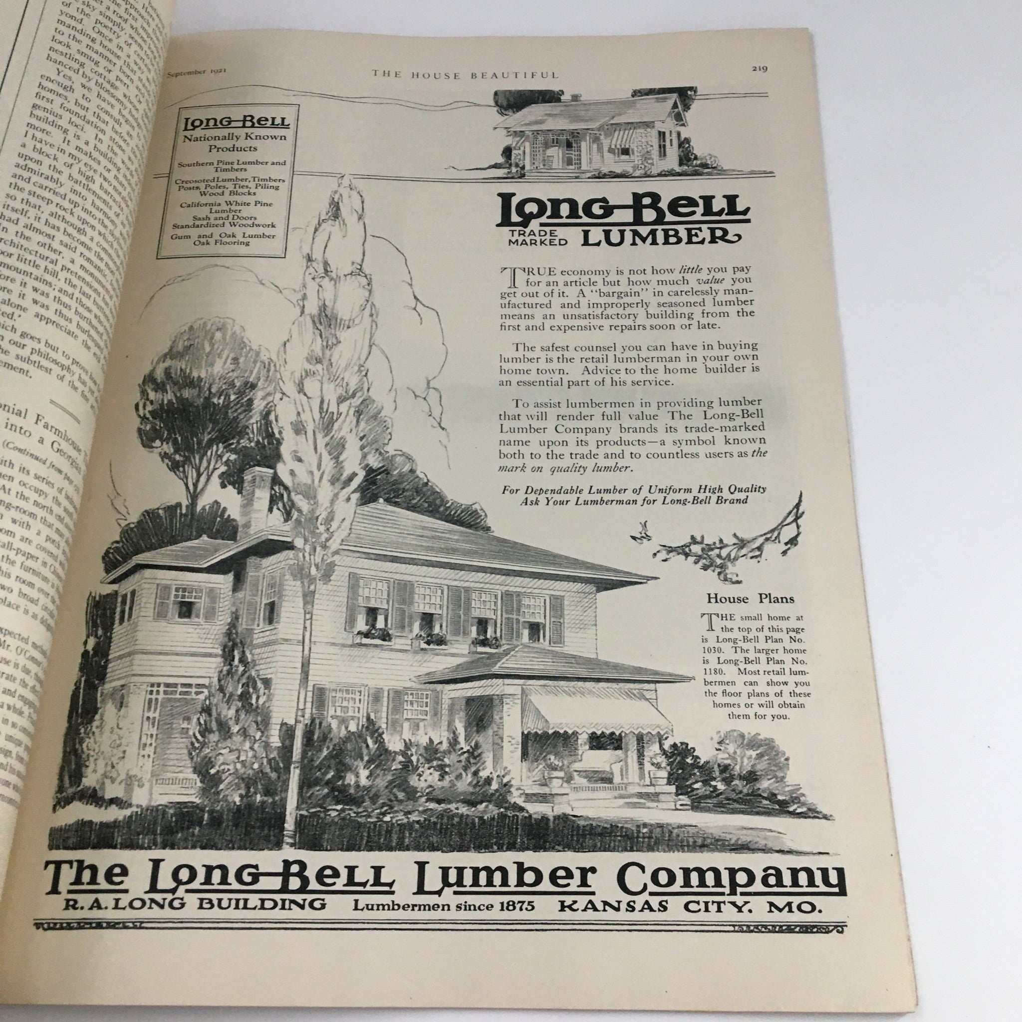 VTG The House Beautiful Magazine September 1921 Tropics to Northland No Label