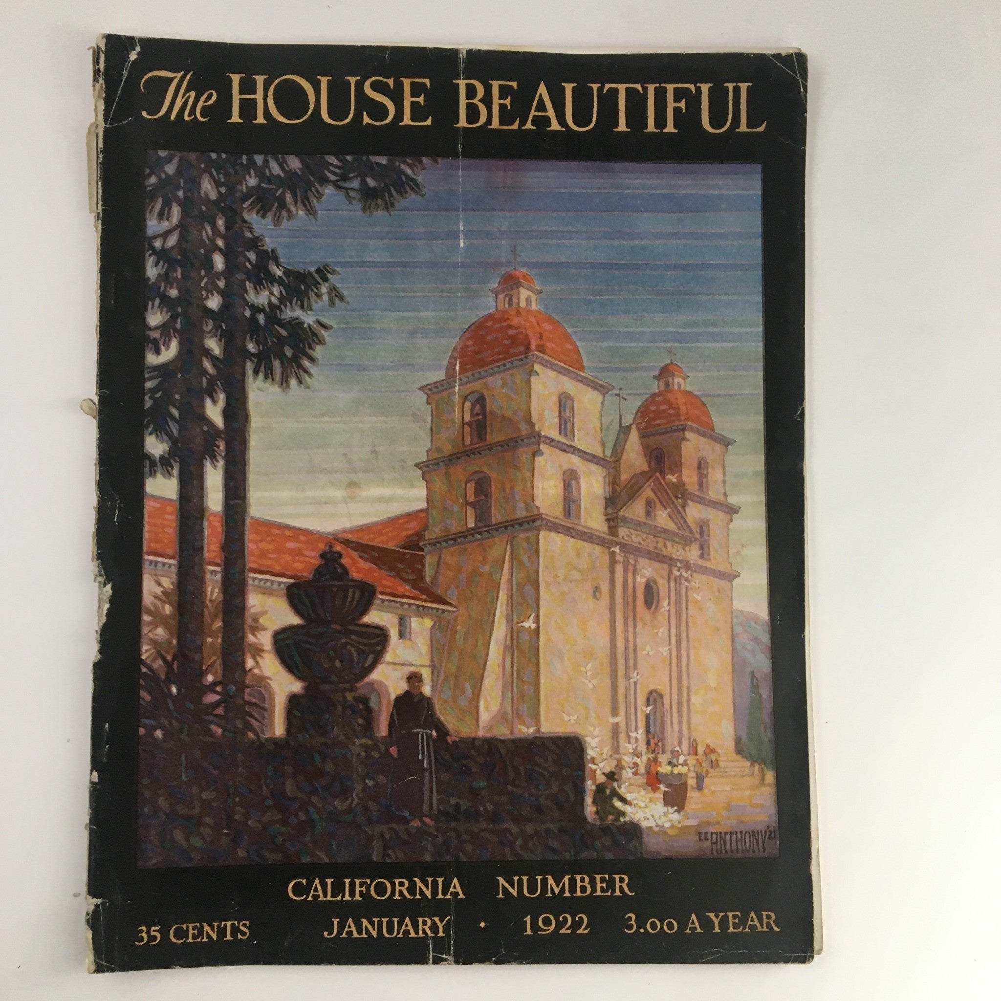 VTG The House Beautiful Magazine January 1922 The California Number No Label