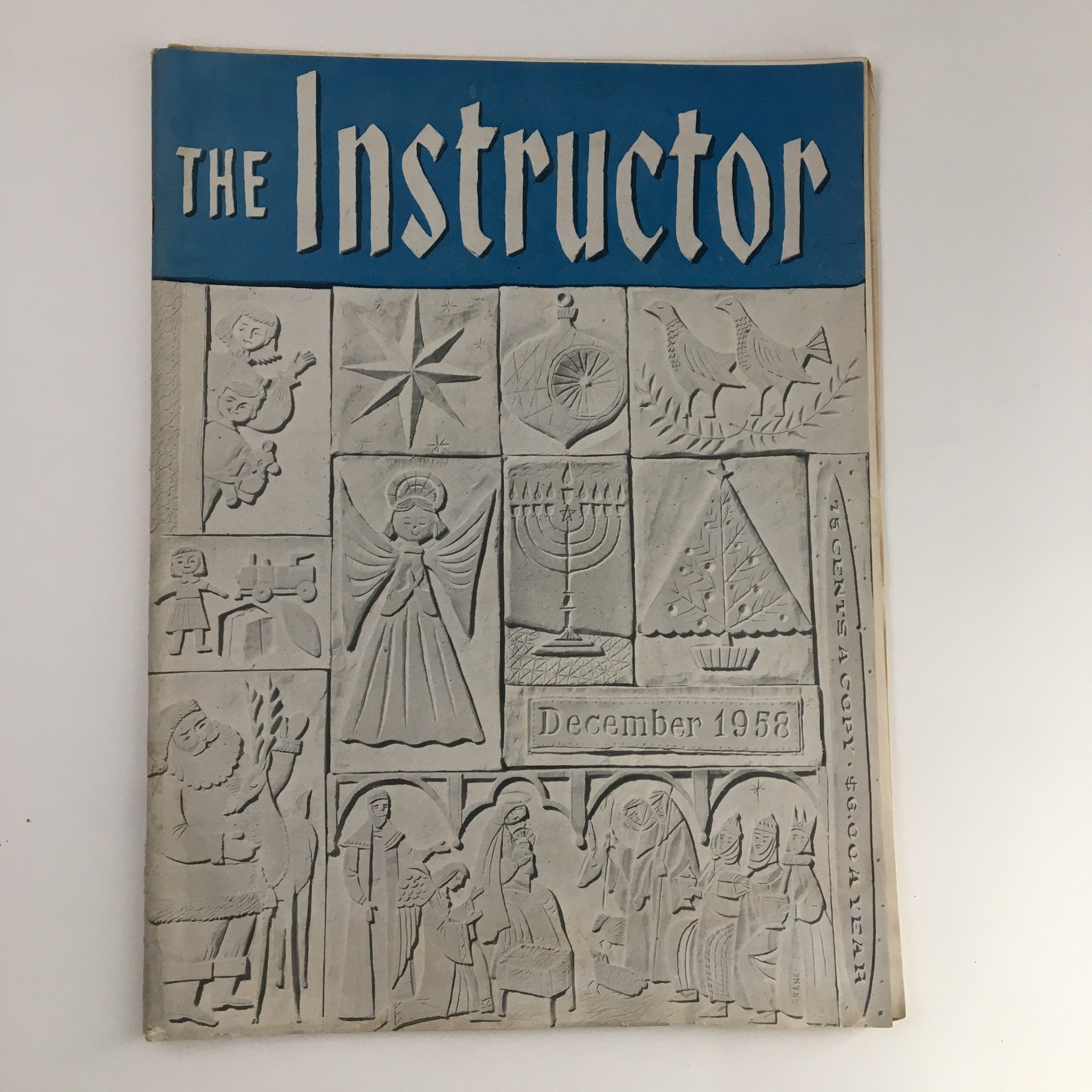 VTG The Instructor Magazine December 1958 Art Subject Star of Bethlehem No Label