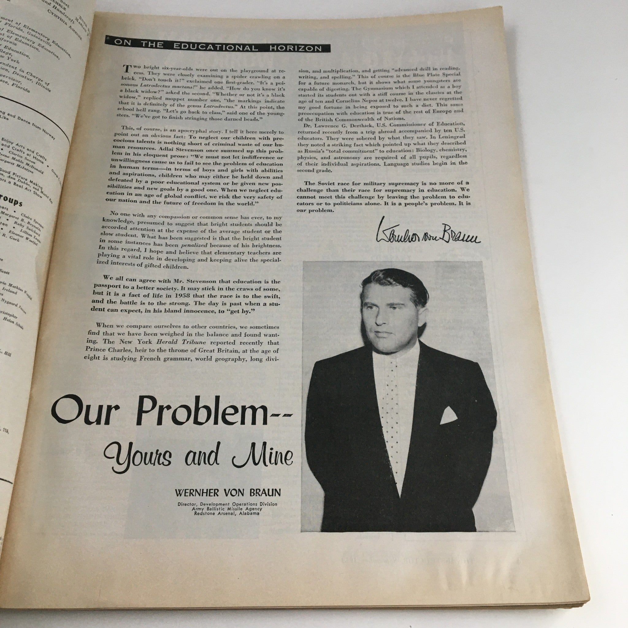 VTG The Instructor Magazine September 1958 Our Problem Yours and Mine No Label