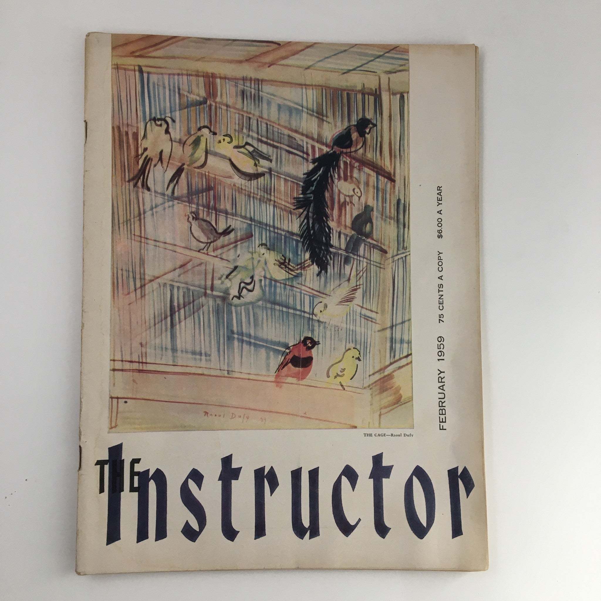 VTG The Instructor Magazine February 1959 The Art Subject "The Cage" No Label