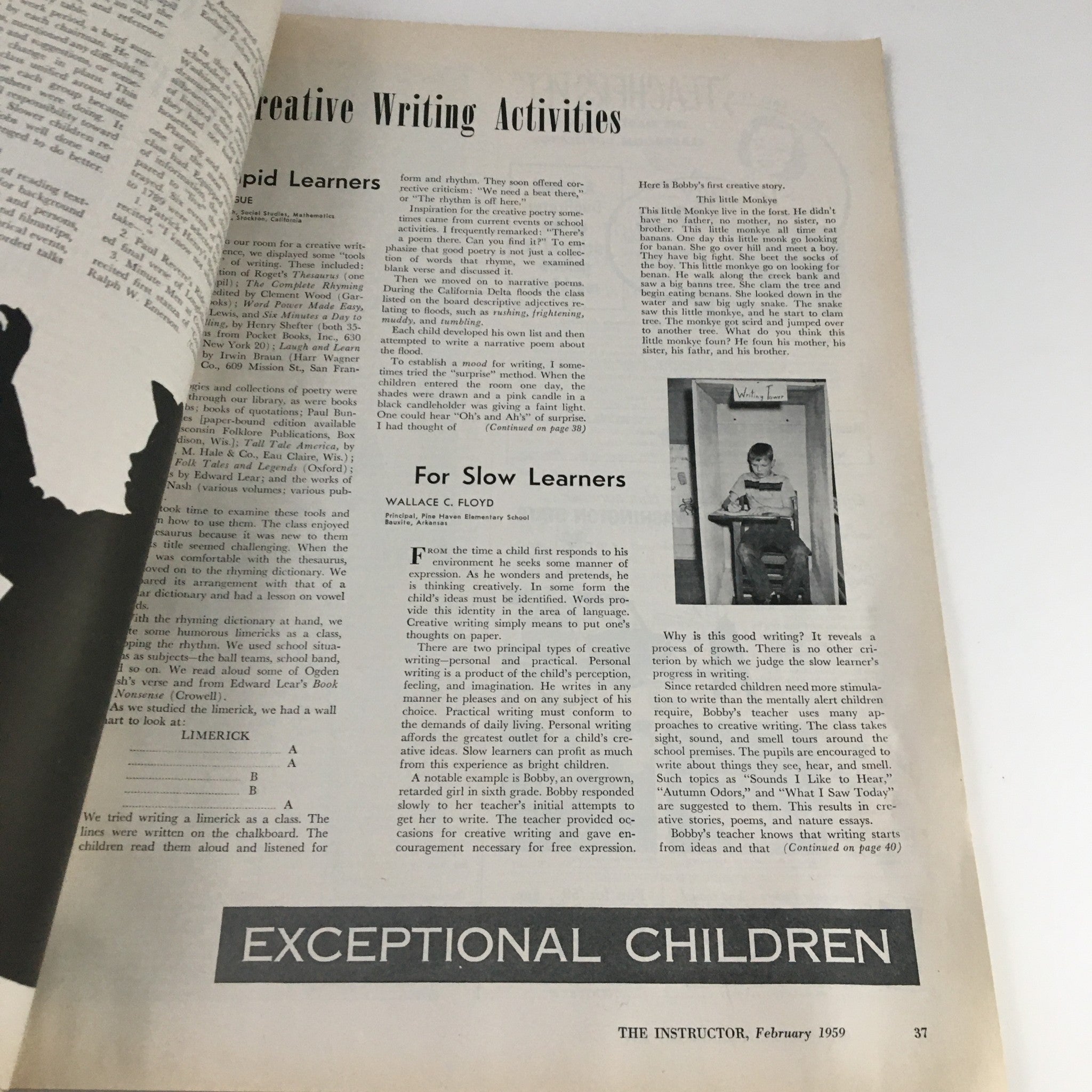 VTG The Instructor Magazine February 1959 The Art Subject "The Cage" No Label