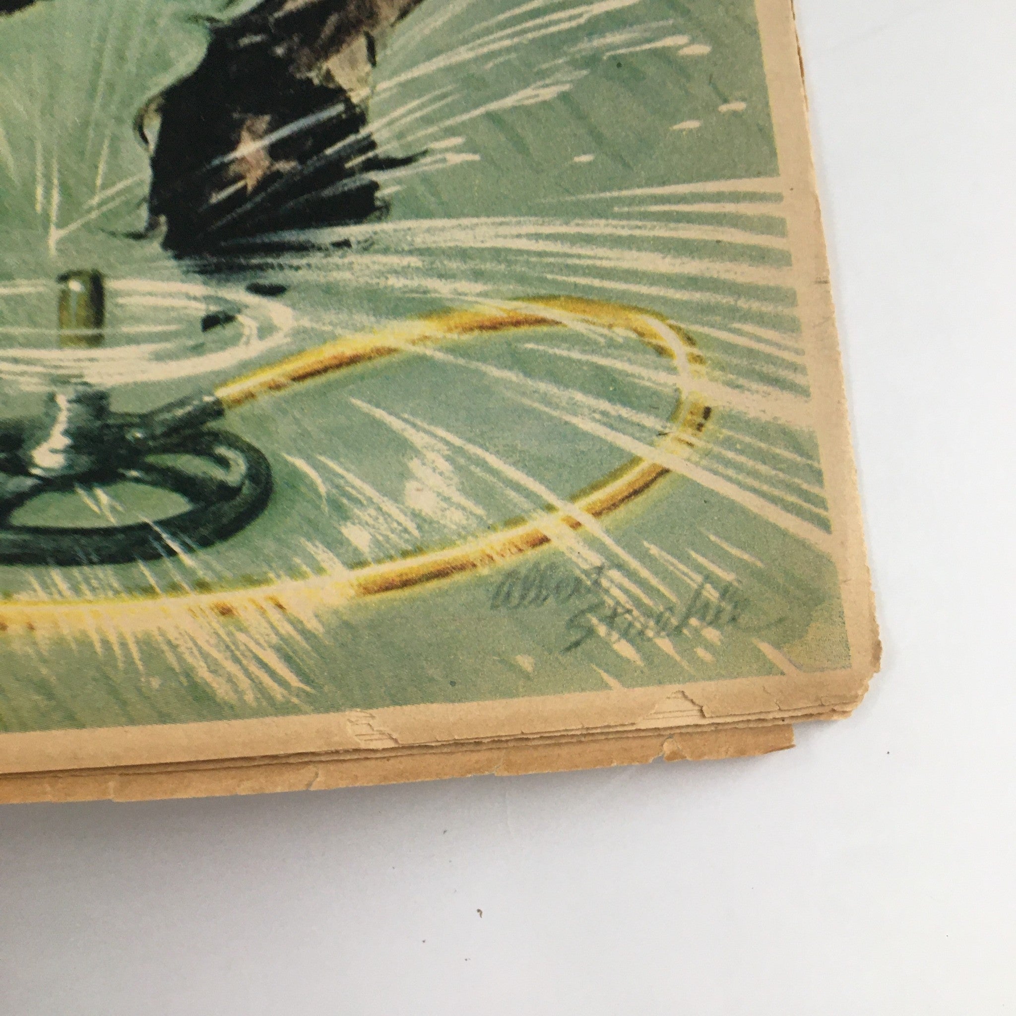 Cover detail of The American Weekly Magazine June 14 1953 featuring artistic graphics related to the mystery of Mario Lanza.