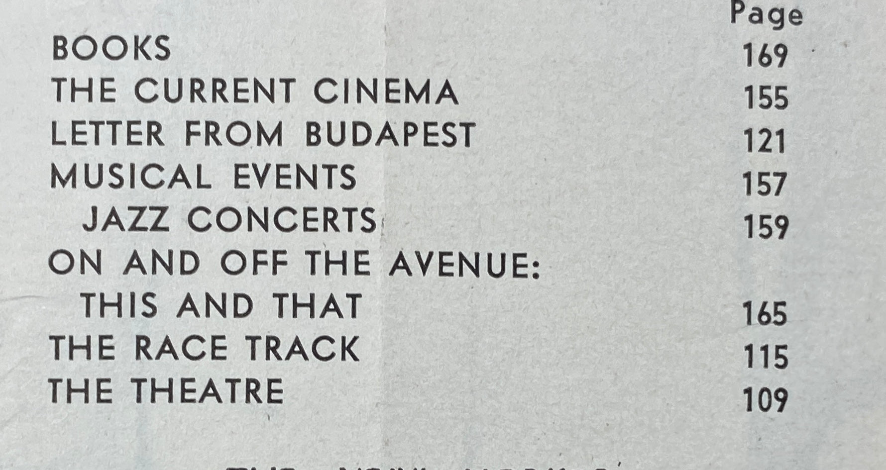 Table of contents page from The New Yorker magazine March 14, 1964, listing articles including 'The Current Cinema' and 'Books'.