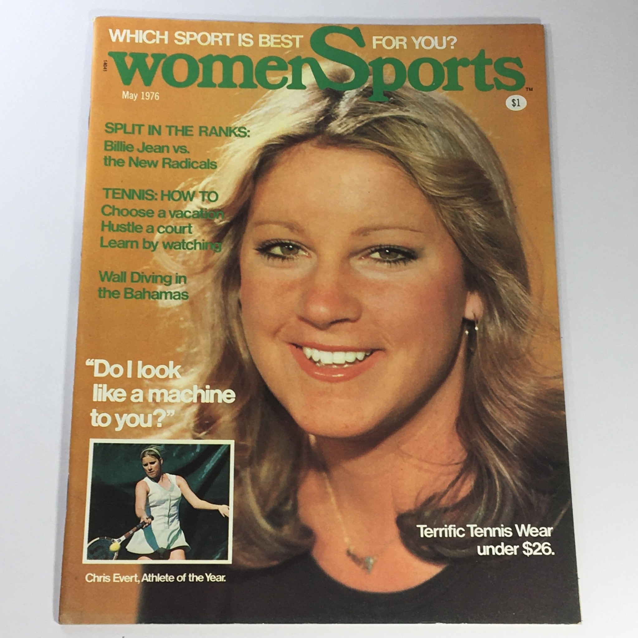 VTG Women Sports Magazine May 1976 Vol 3 #5 Athlete Chris Evert, Newsstand