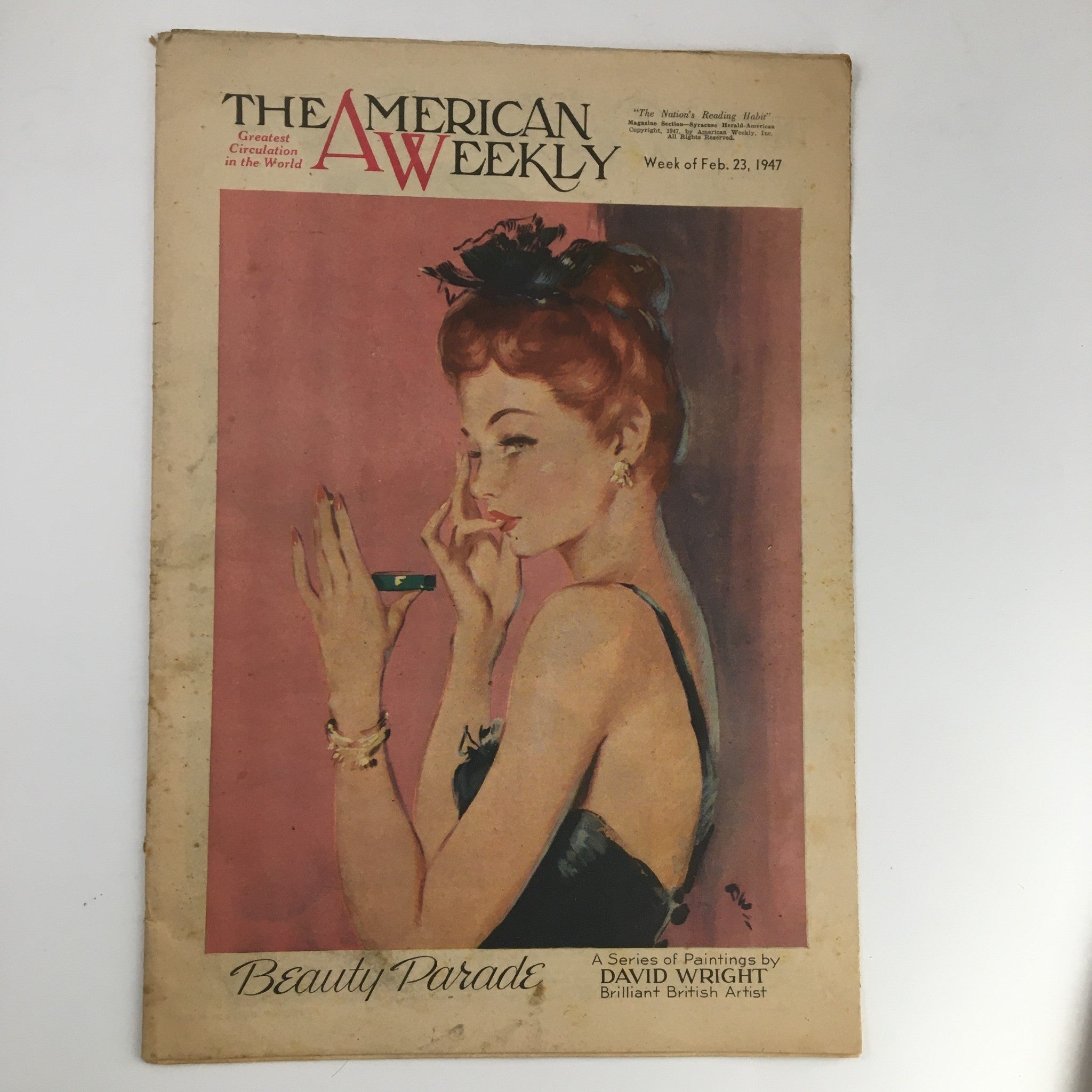 The American Weekly Magazine February 23 1947 Beauty Parade Paintings No Label