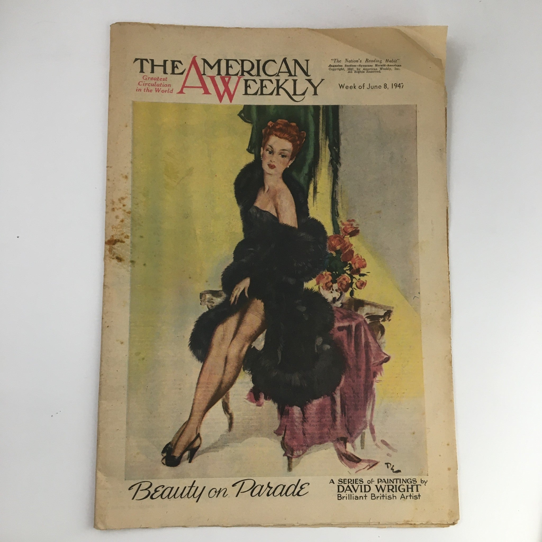 The American Weekly Magazine June 8 1947 David Wright Series Paintings No Label