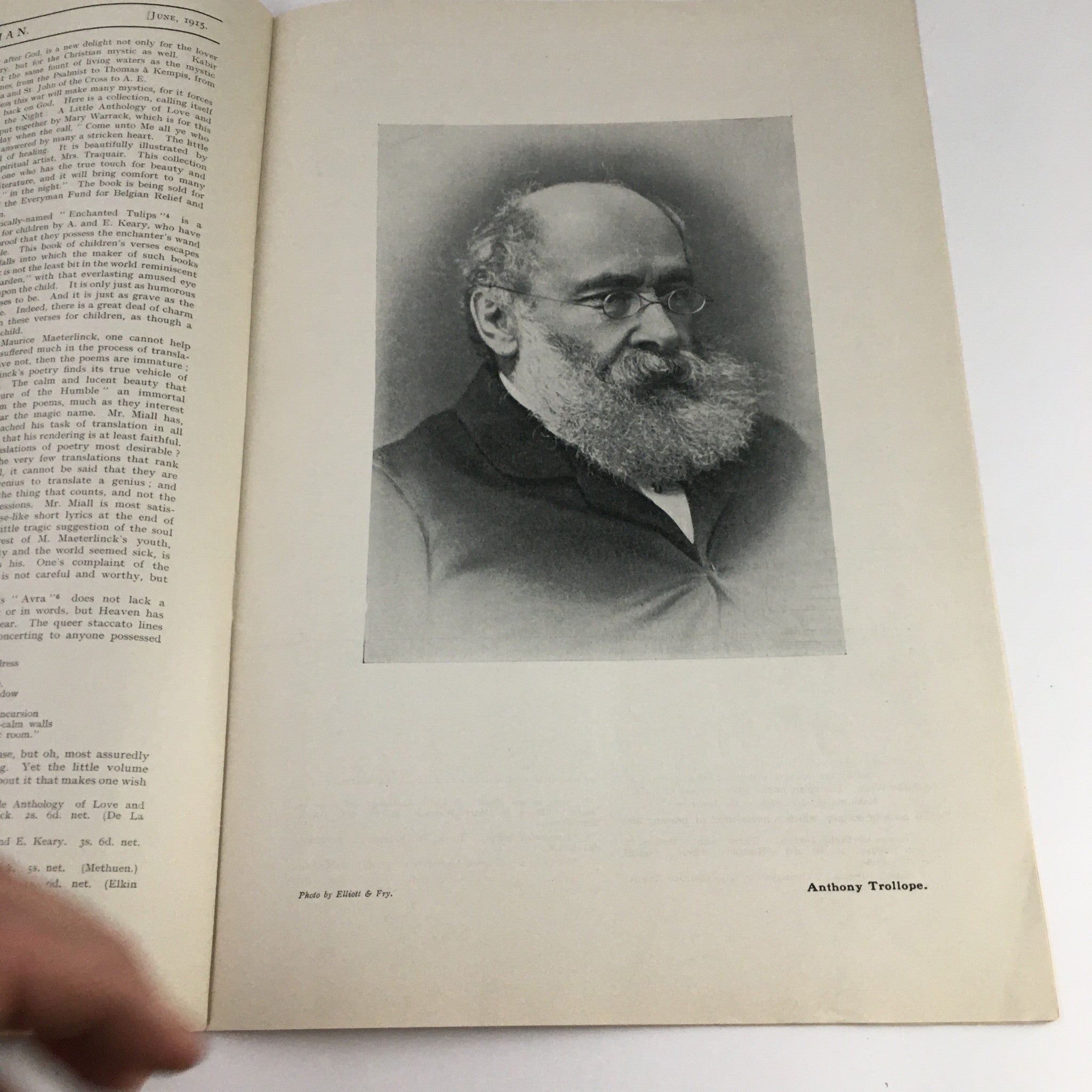 VTG The Bookman Magazine June 1915 Anthony Trollope & Hablot K. Brown No Label