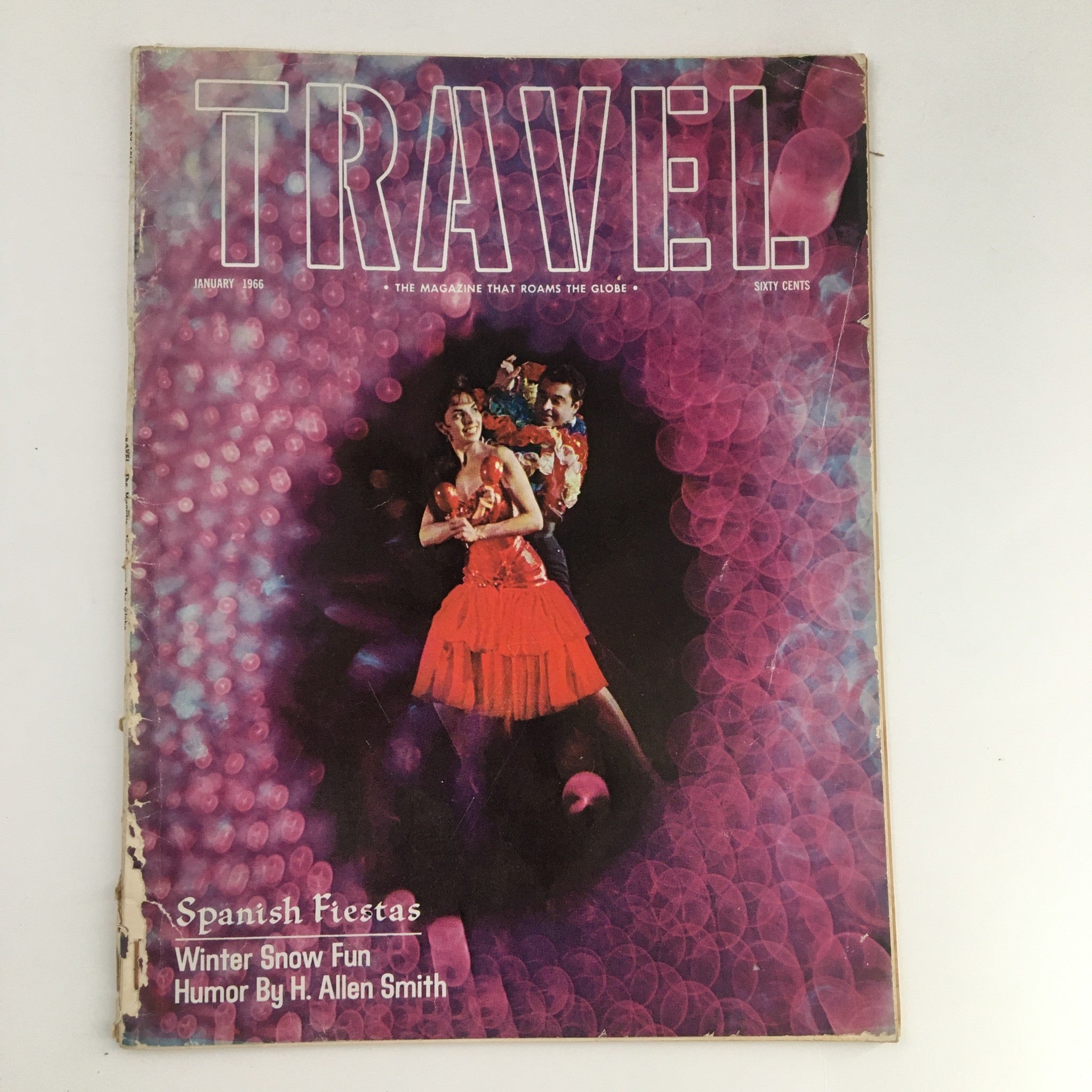 VTG Travel Magazine January 1966 Winter Snow Fun Humor by H Allen Smith No Label