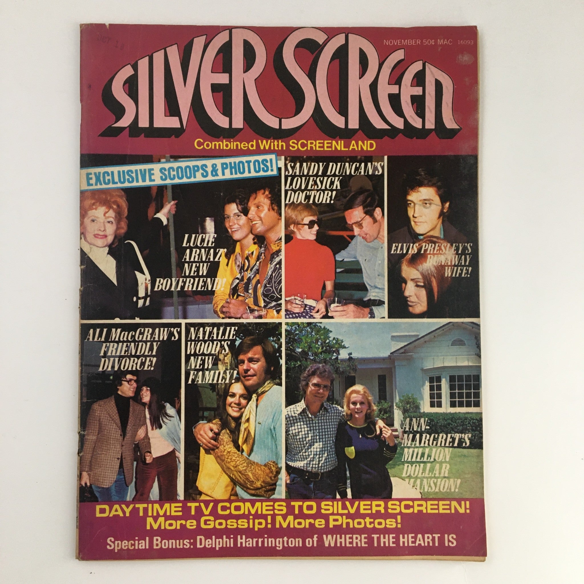 Silver Screen Magazine November 1972 Lucie Arnaz, Sandy Duncan & Elvis Presley