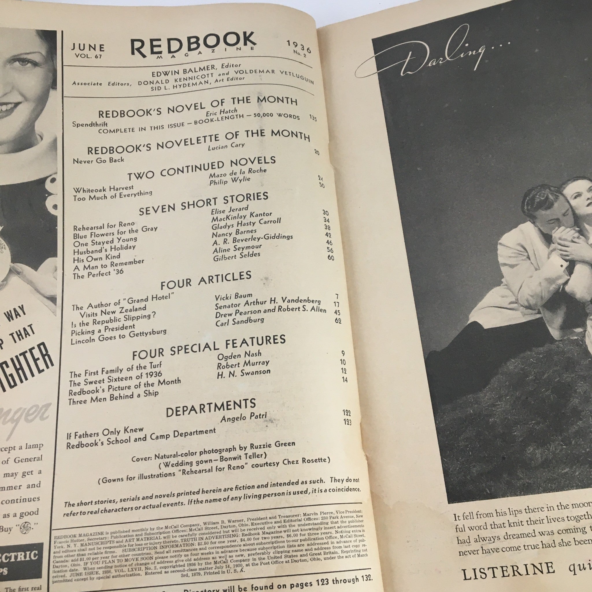 VTG Redbook Magazine June 1936 Rehearsal for Reno Courtesy Chez Rosette No Label