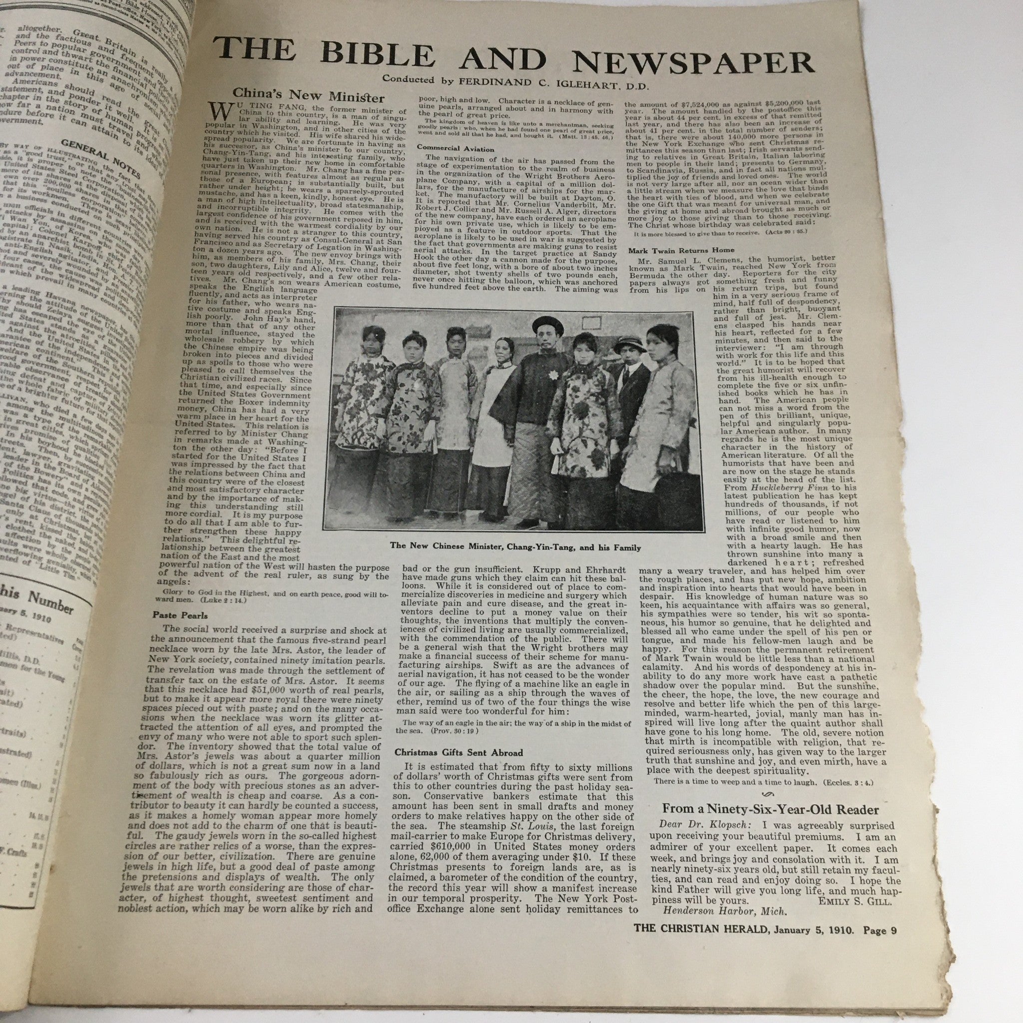 Christian Herald Magazine January 5 1910 Appointed Diplomatic Representatives