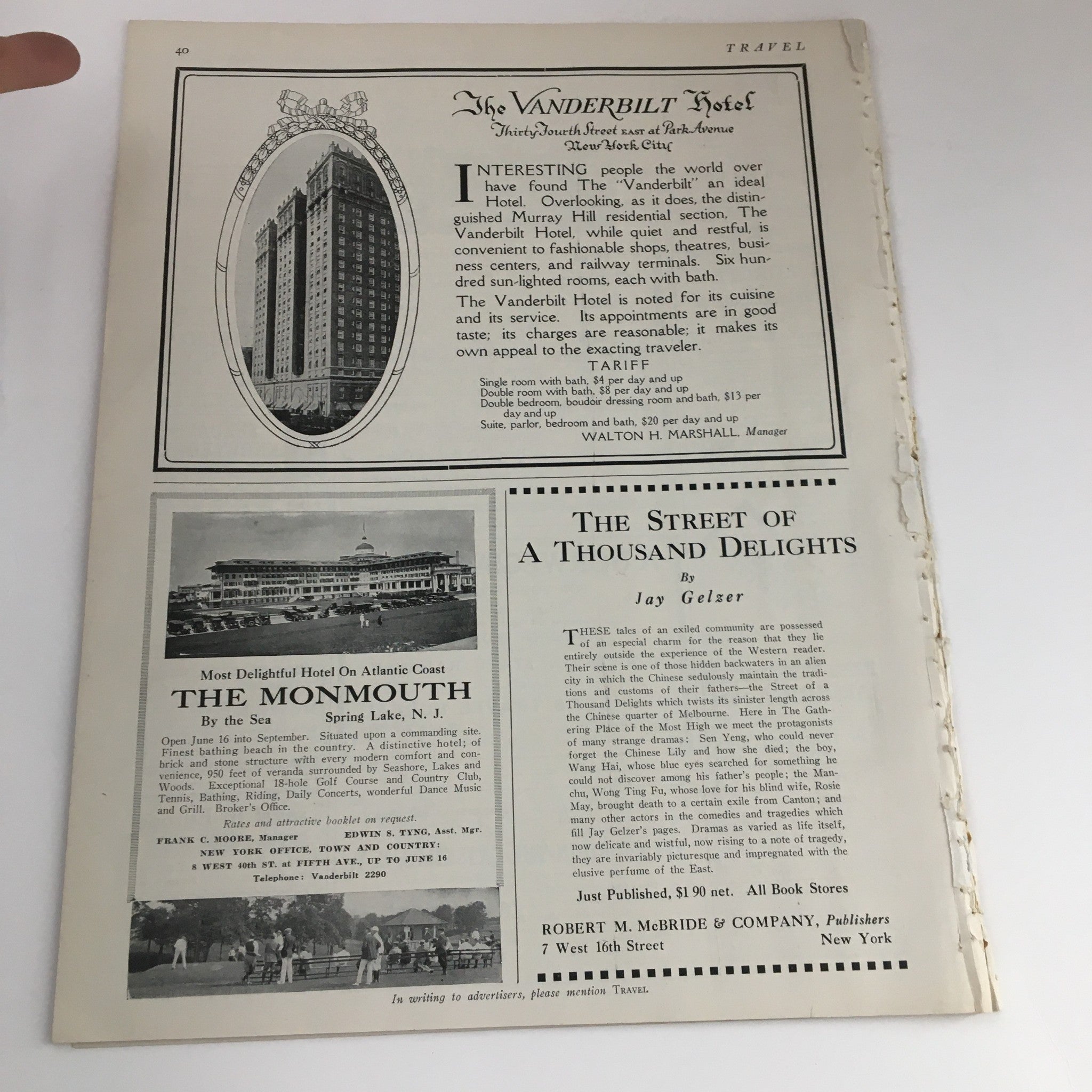 VTG Travel Magazine July 1921 Franklin Roosevelt Our New Wilderness Playground