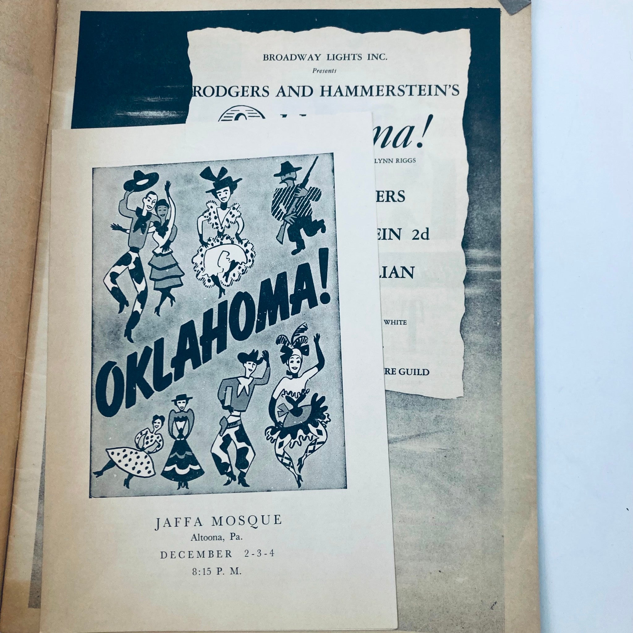 VTG 1953 Oklahoma! Stage Play Souvenir Program Book Rodgers & Hammerstein