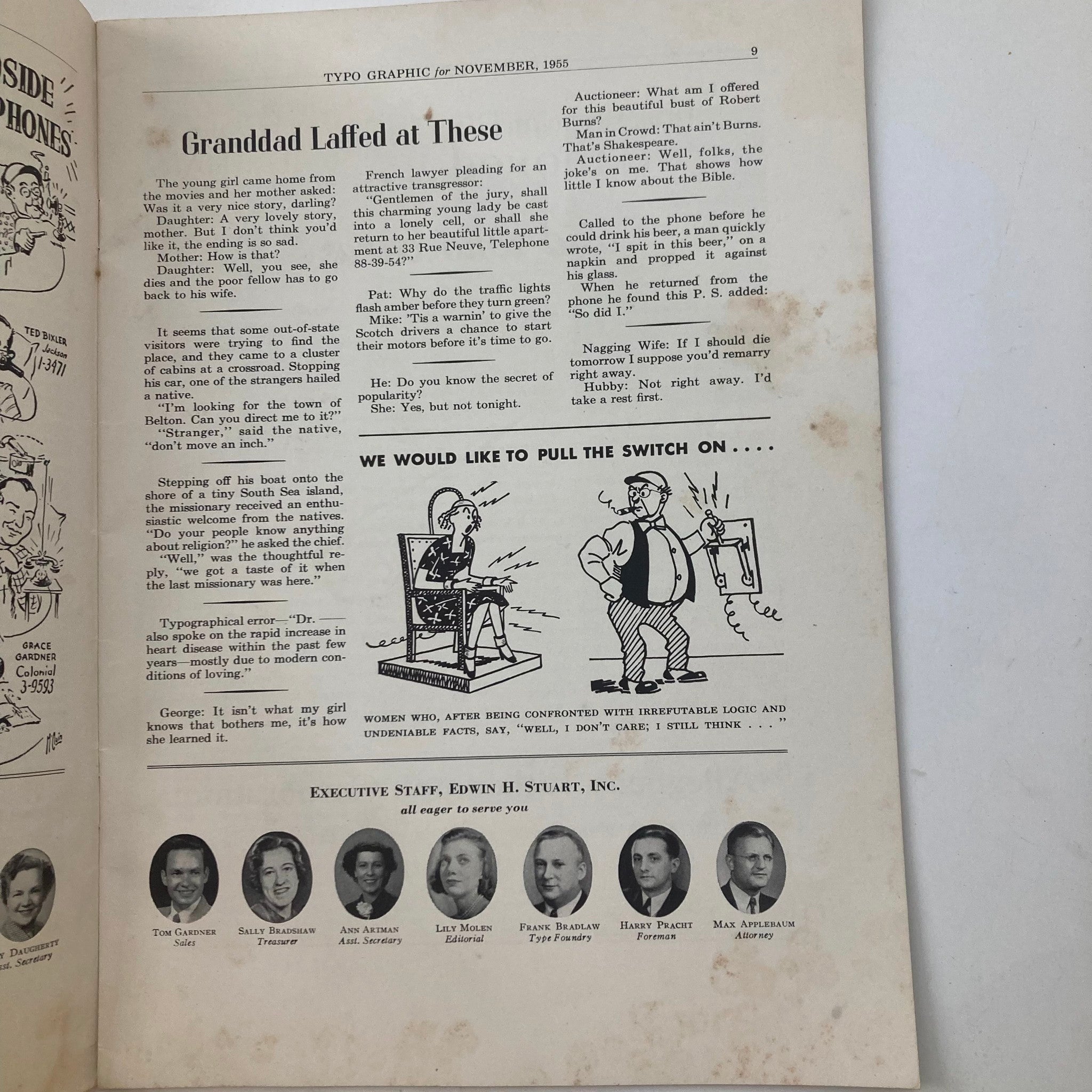 VTG Typo Graphic Magazine November 1955 Granddad Laffed at These No Label