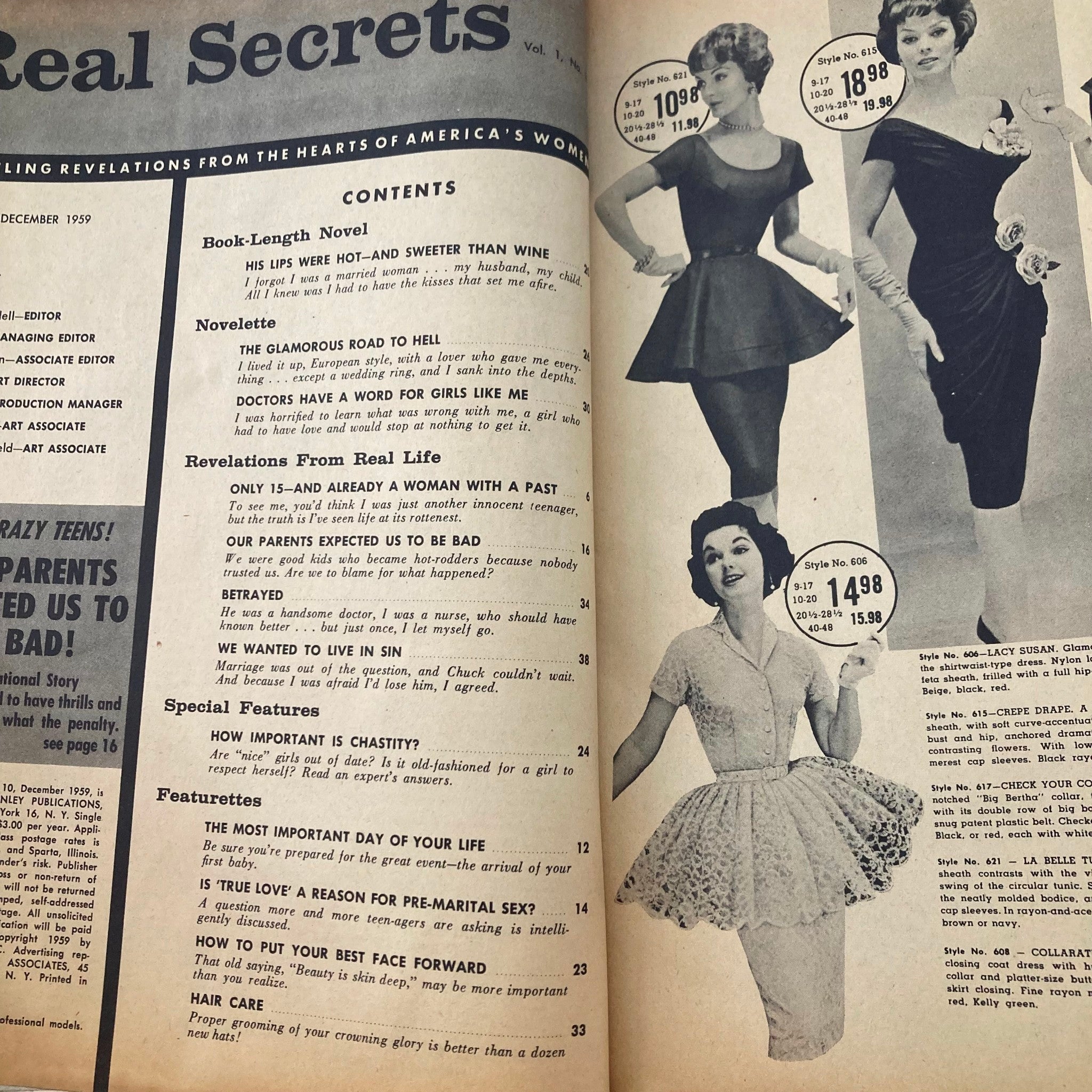 VTG Real Secrets Magazine December 1959 How Important is Chastity No Label