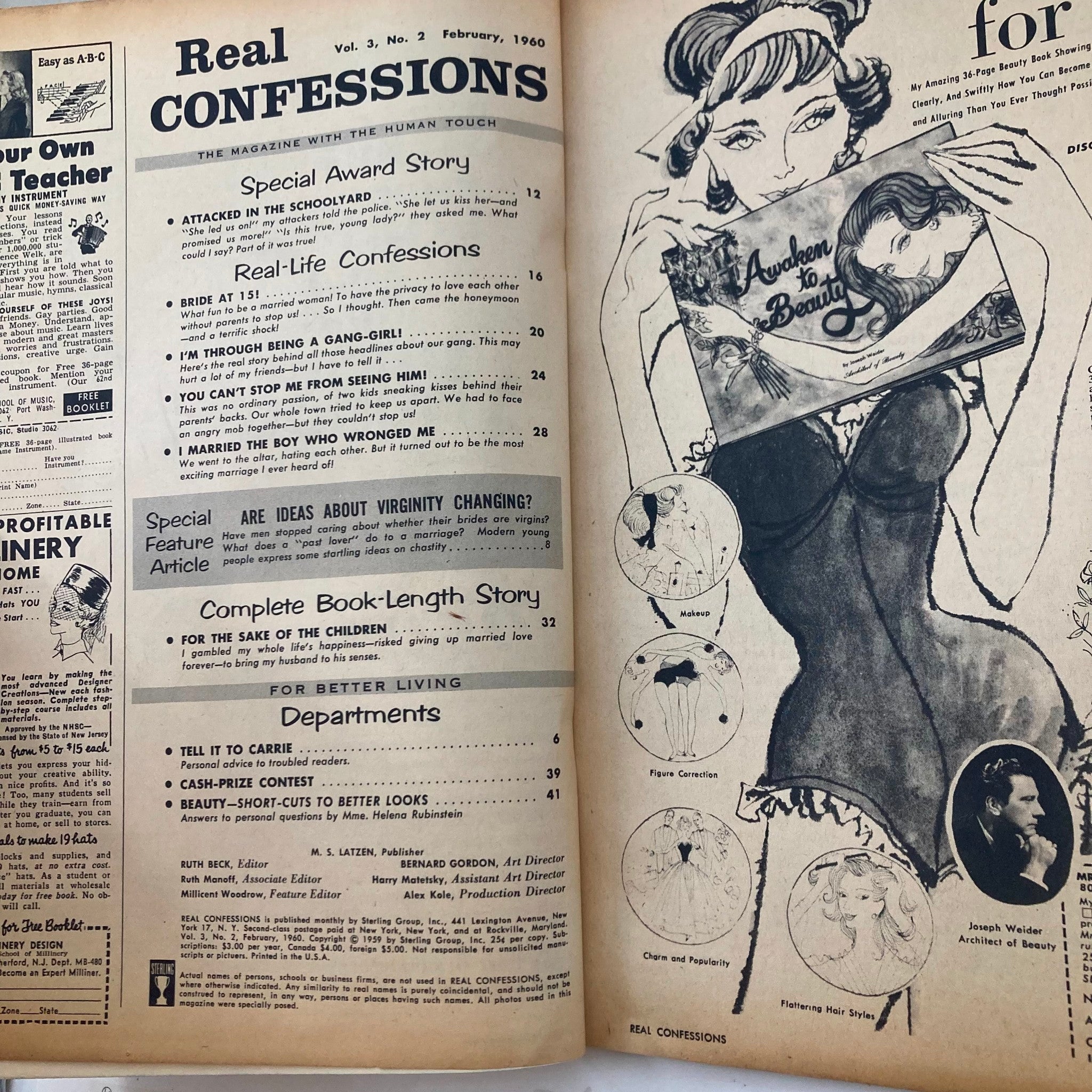 VTG Real Confessions Magazine February 1960 Vol 3 No. 2 A Gang Girl No Label