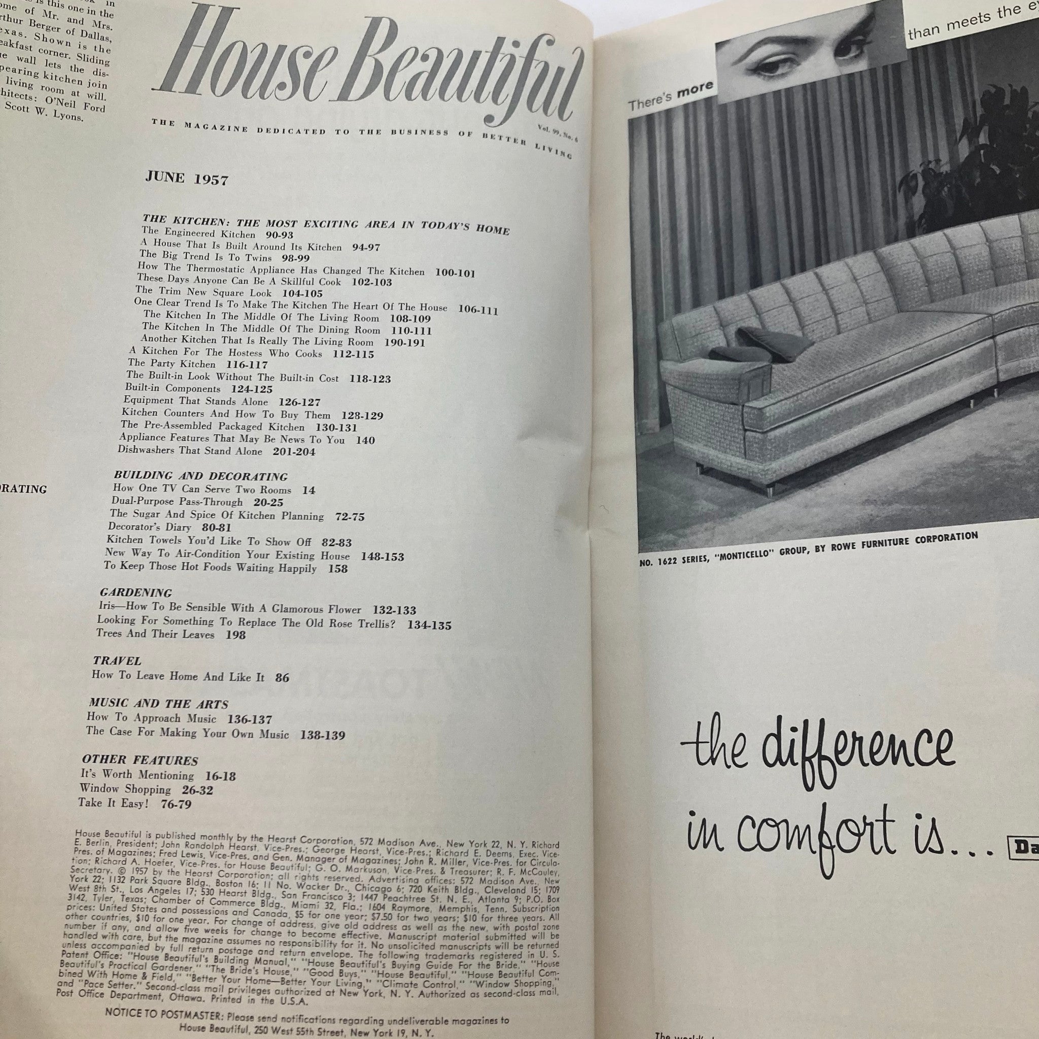 House Beautiful Magazine June 1957 The Engineered Kitchen No Label