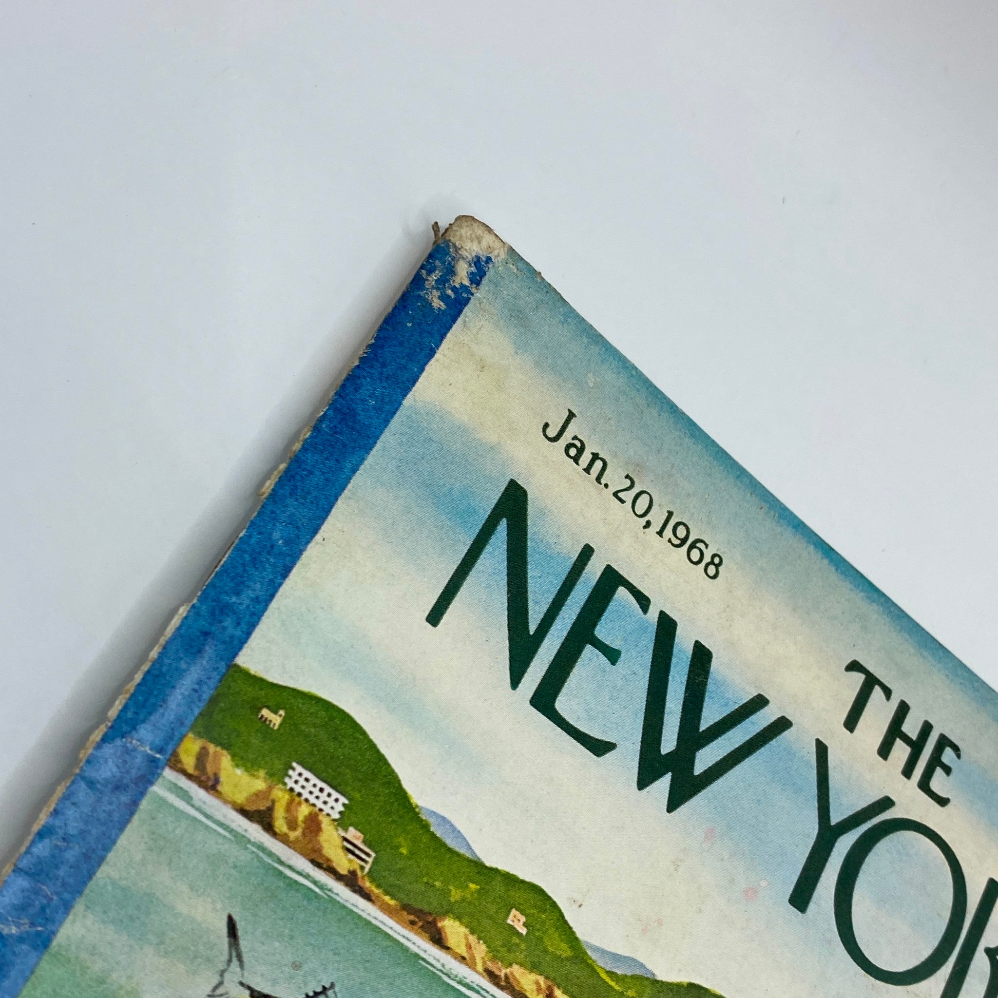 Close-up of The New Yorker Complete Magazine January 20, 1968 cover showcasing the issue date and title.