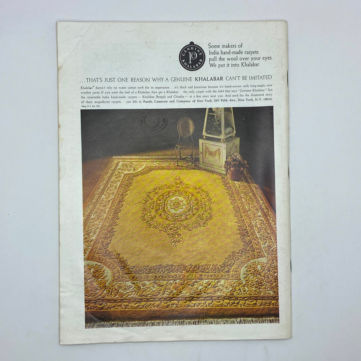 Khalabar Rug New Yorker Magazine Jan 17, 1970