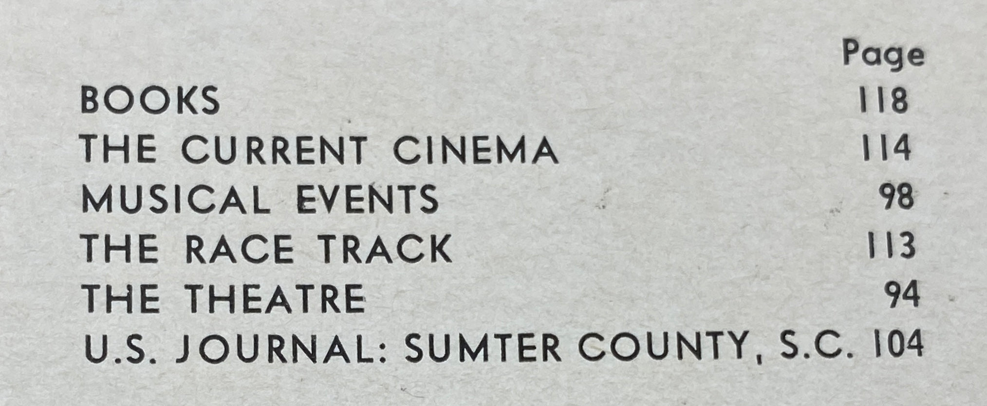 Contents page from The New Yorker magazine dated March 8, 1969, listing articles including 'Books', 'The Current Cinema', and 'Musical Events'.