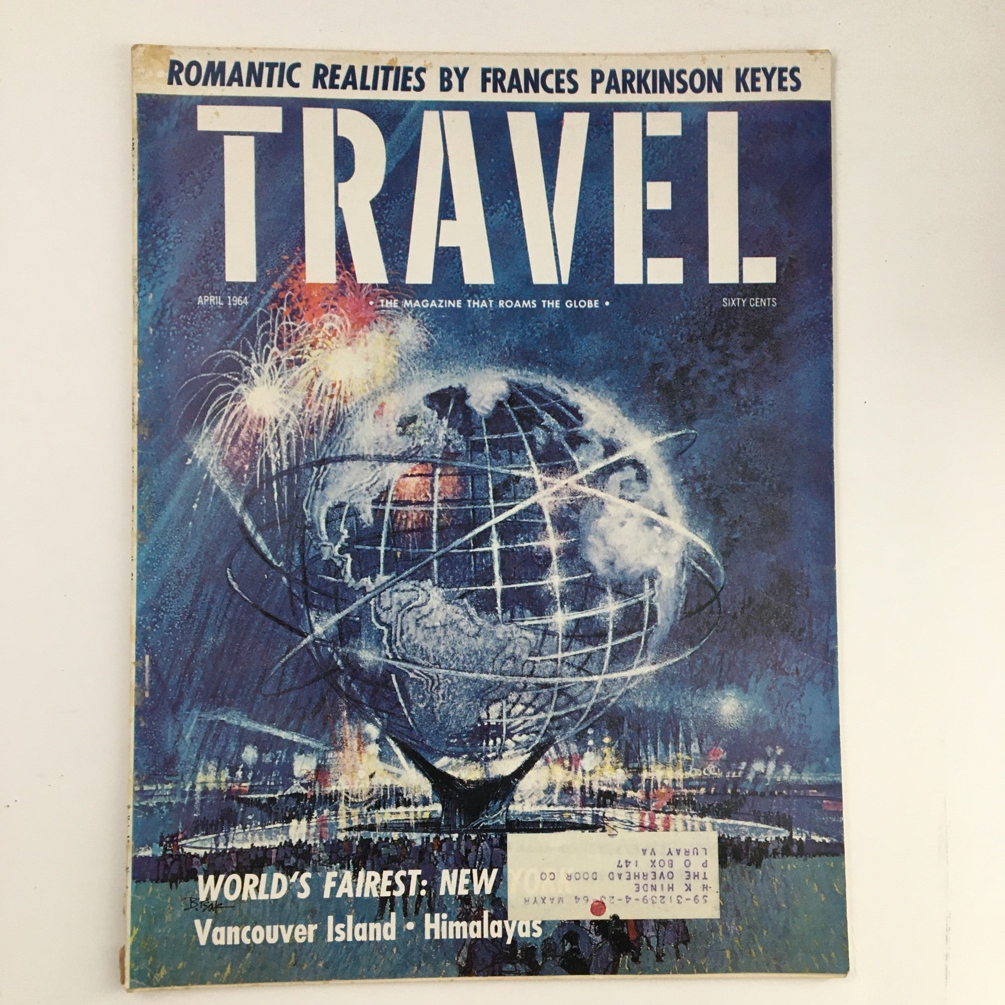 VTG Travel Magazine April 1964 Unisphere by Night in New York World's Fair