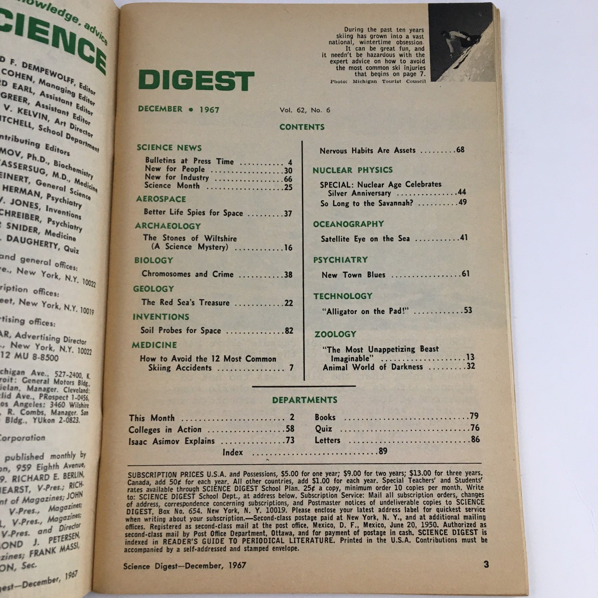 Science Digest Magazine December 1967 Isaac Asimov on Nuclear Power Anniversary