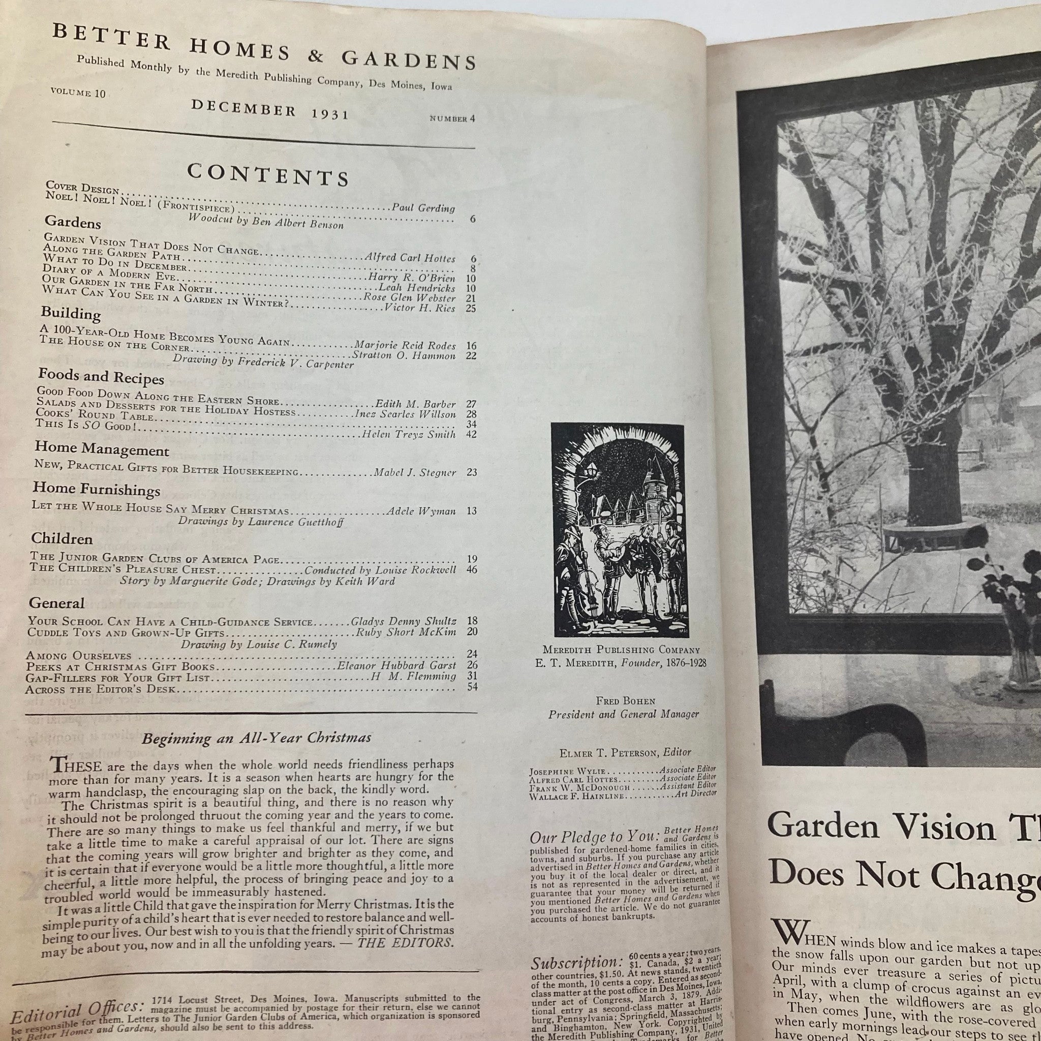 Better Homes & Gardens Magazine December 1931 Vol 10 No. 4 Noel Noel No Label