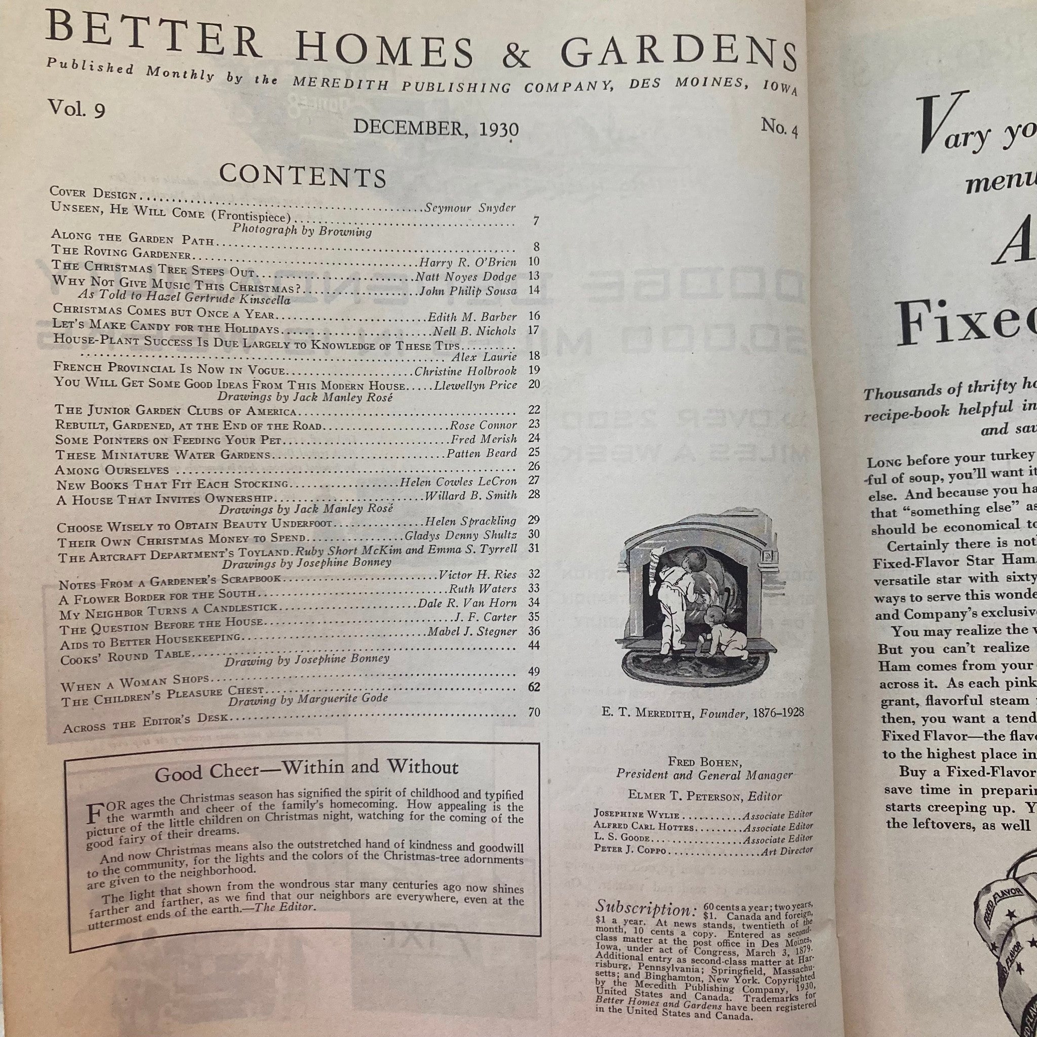 Better Homes & Gardens Magazine December 1930 Along The Garden Path