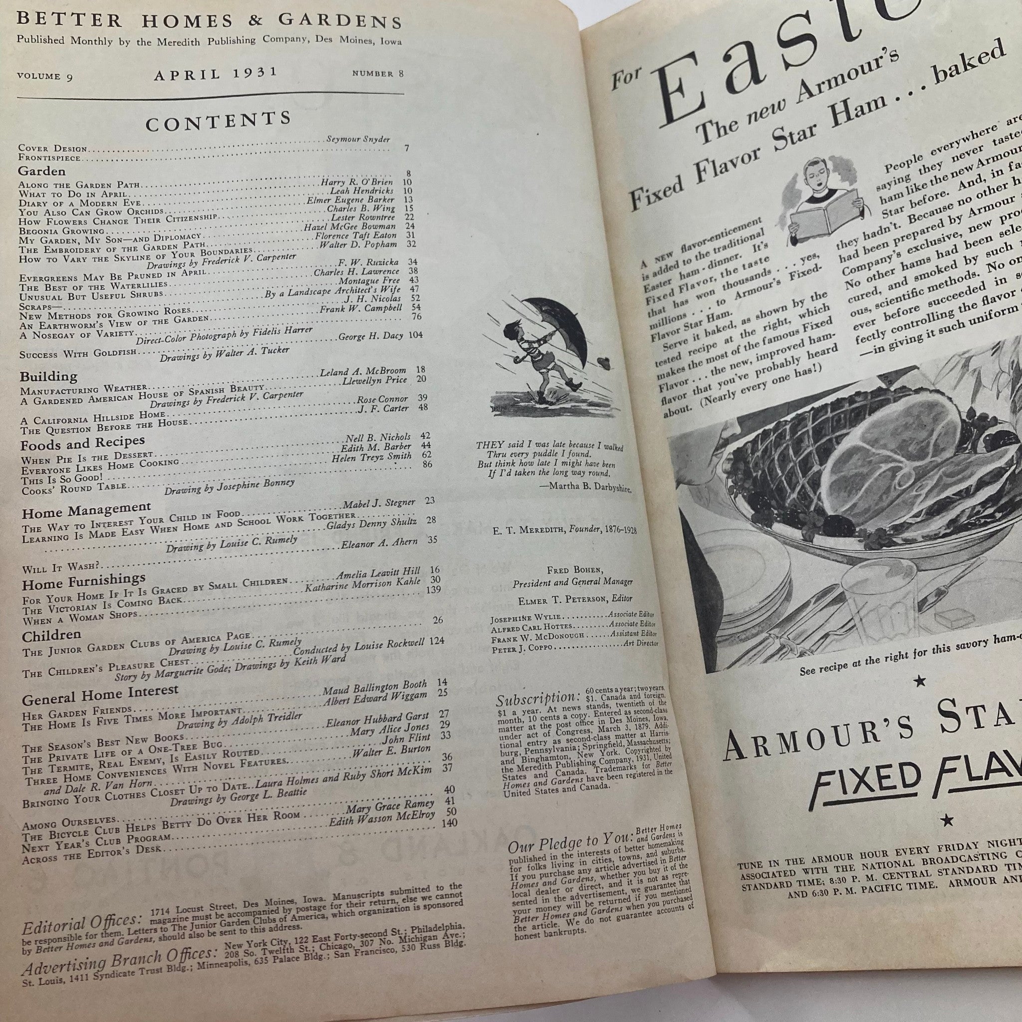 Better Homes & Gardens Magazine April 1931 The Best of The Waterlilies