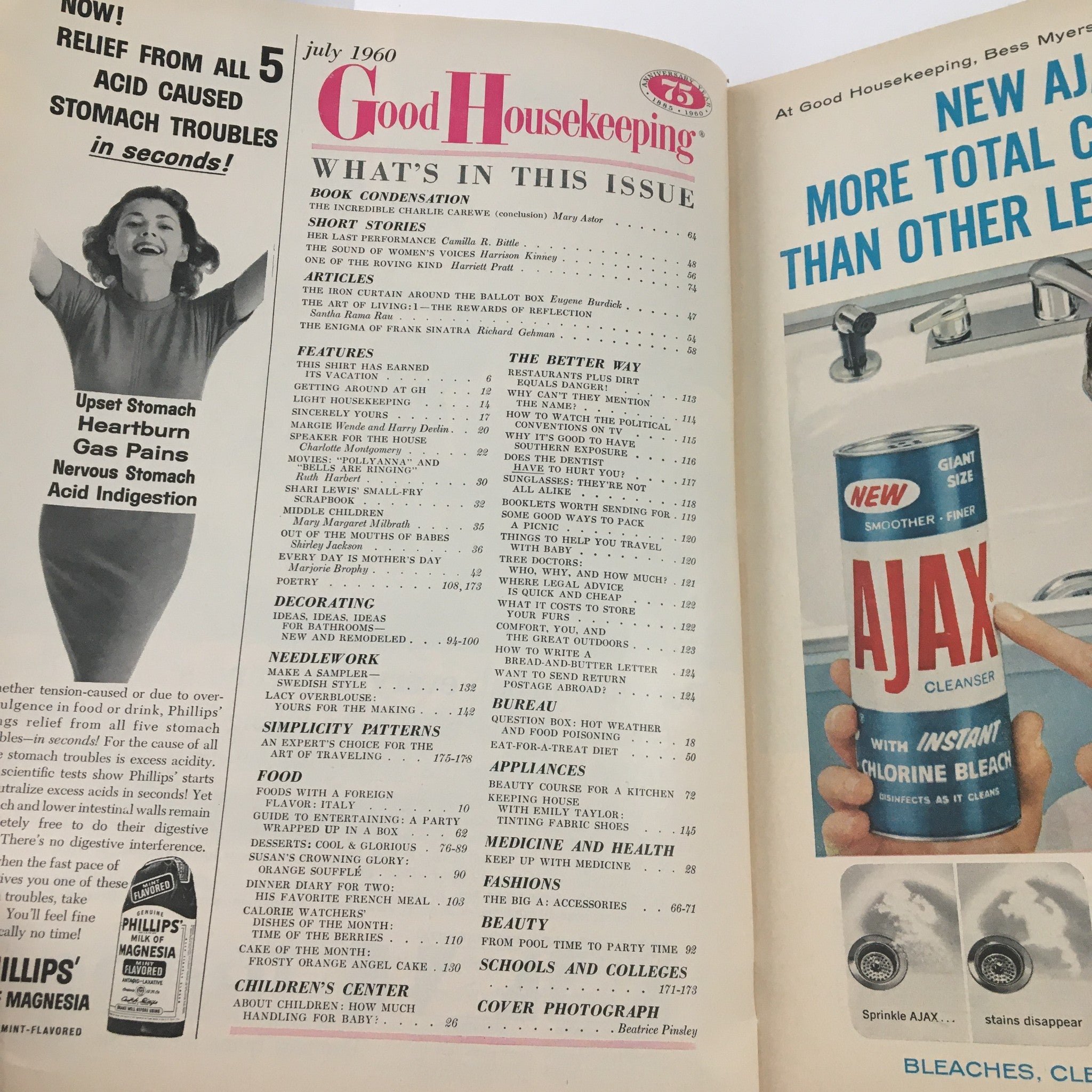 Good Housekeeping Magazine July 1960 The Disturbing Truth About Sinatra No Label