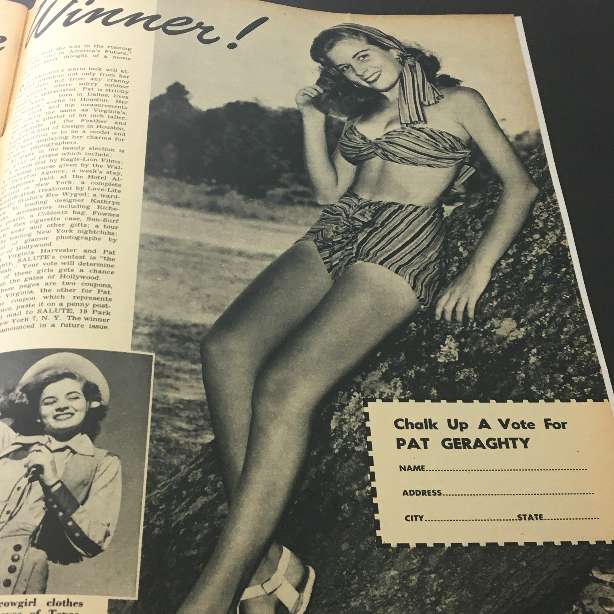 VTG Salute Magazine October 1947 Lila Leeds, Always Together Cover, Newsstand