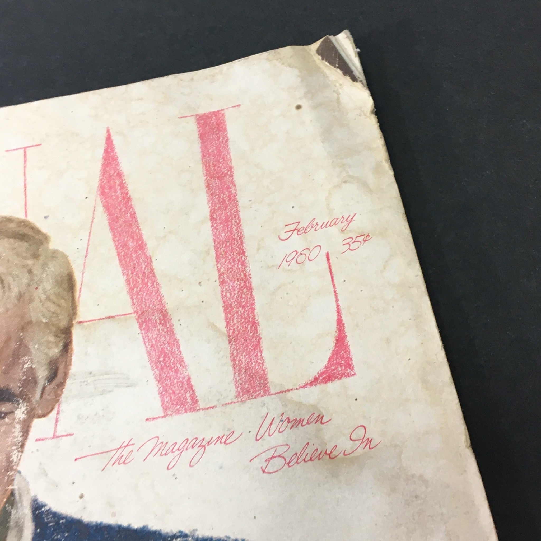 Close-up of the VTG Journal Magazine February 1960 title and publication date, showcasing its vintage cover design.