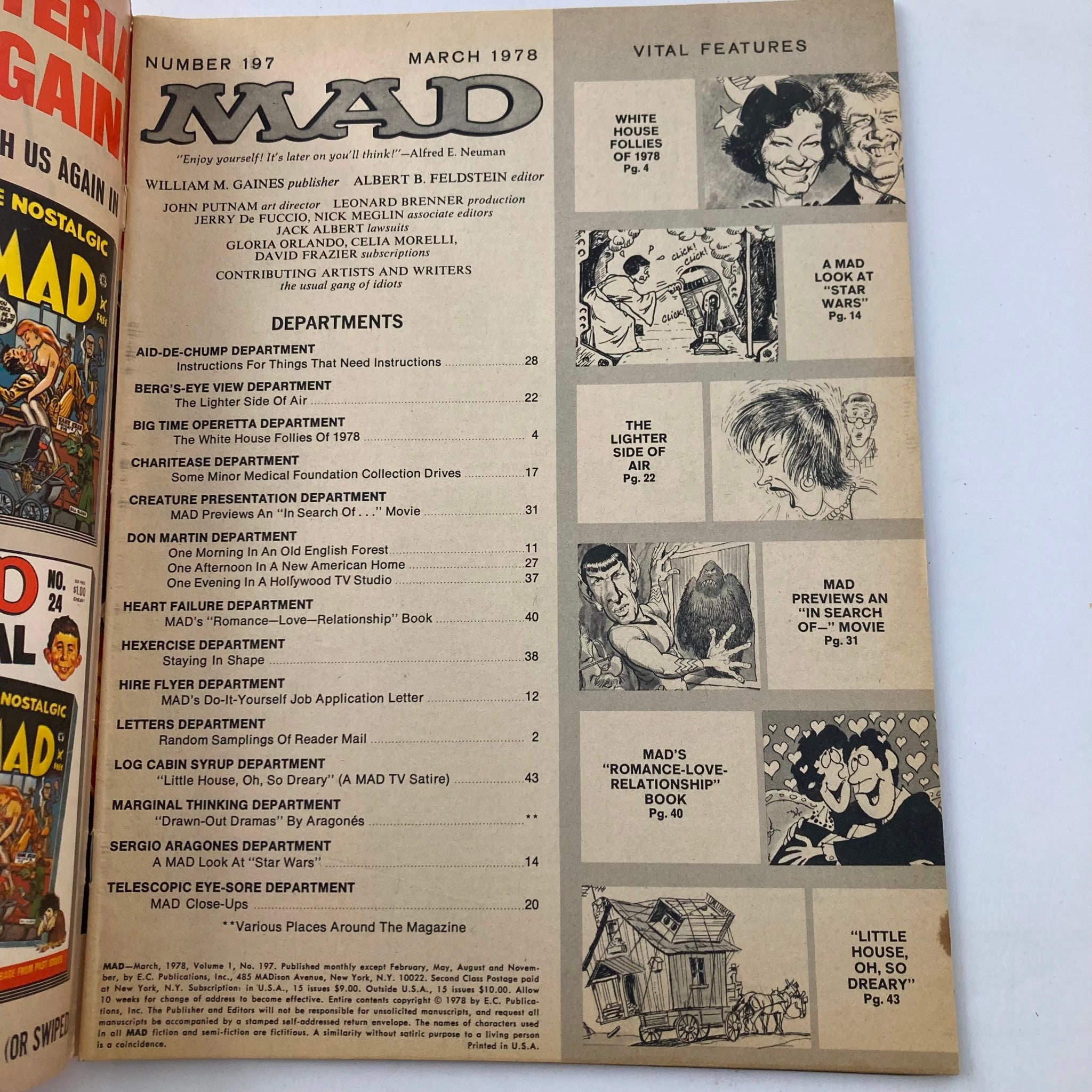 VTG Mad Magazine March 1978 No. 197 Jimmy Carter 2.0 GD Good No Label