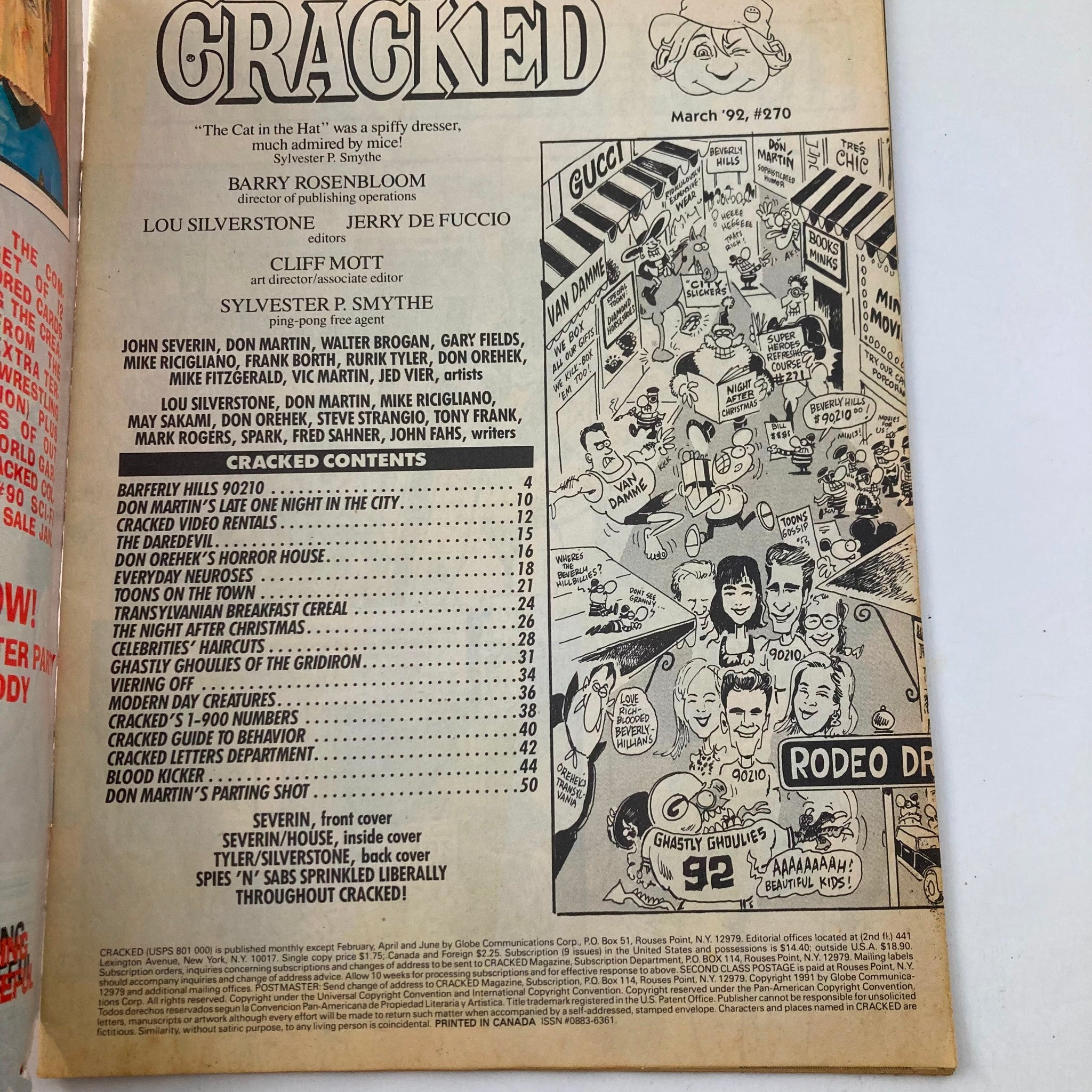 VTG Cracked Magazine March 1992 No. 270 Beverly Hills 90210 2.0 GD Good No Label