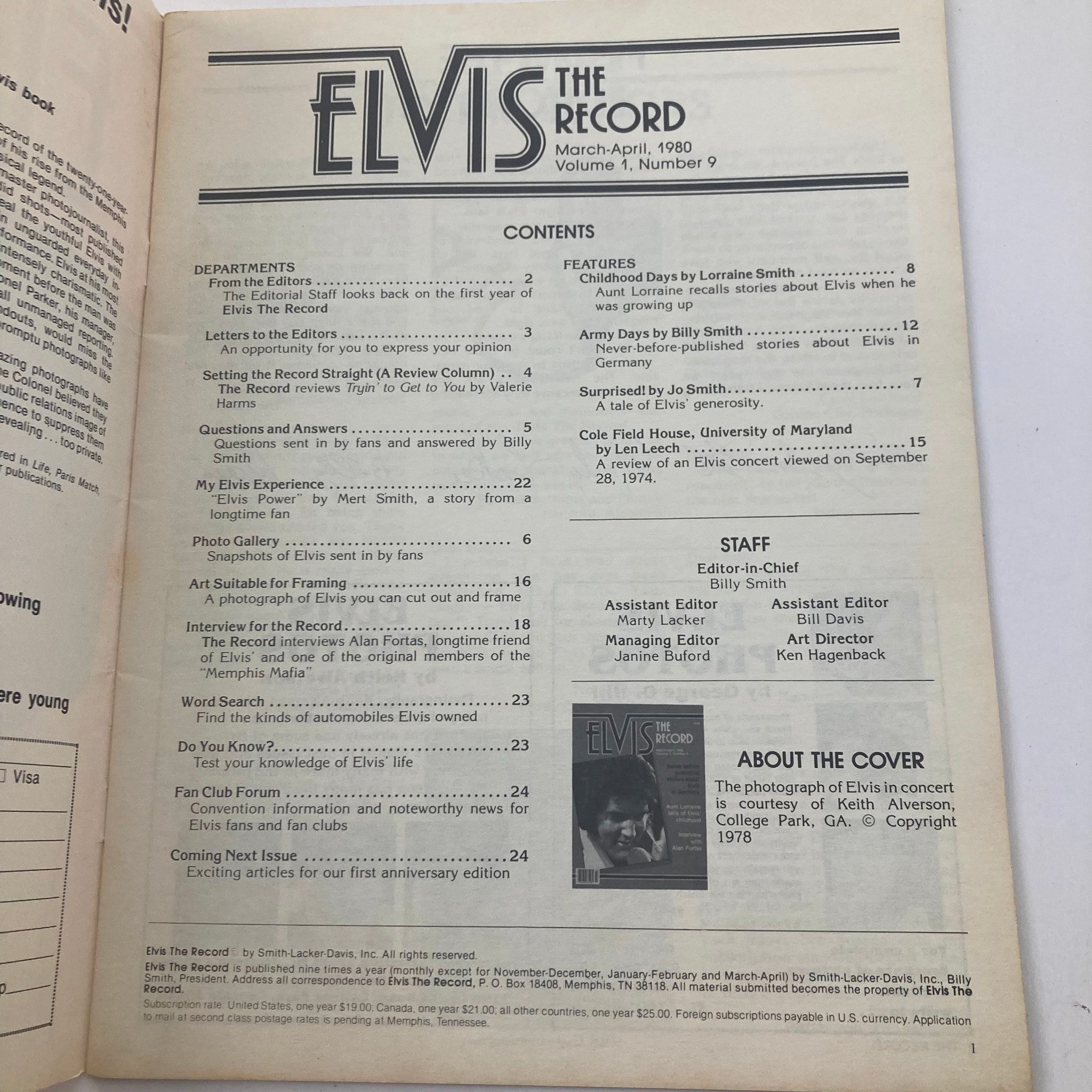 VTG Elvis The Record Magazine March 1980 Vol 1 No. 9 Elvis Presley No Label