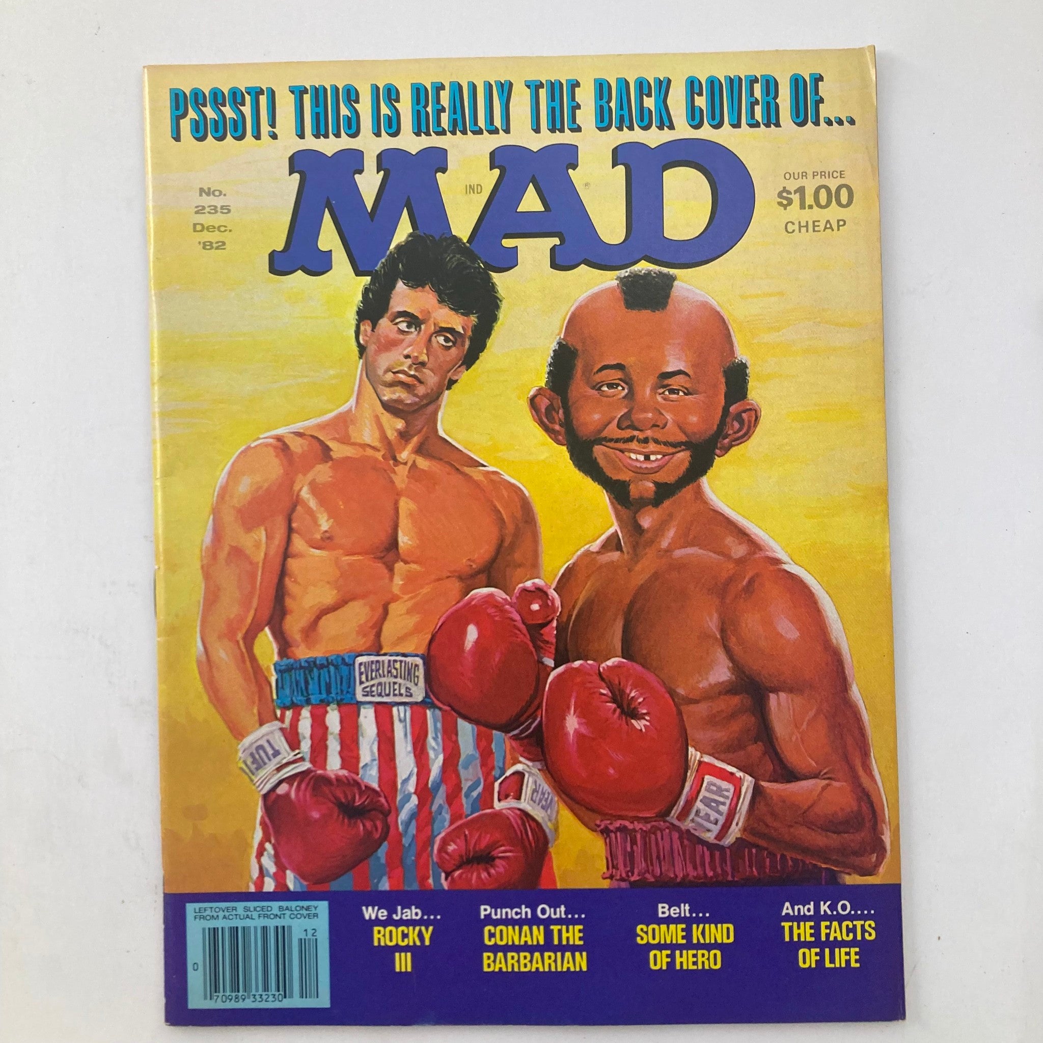 VTG Mad Magazine December 1982 No. 235 Conan The Barbarian 6.0 FN Fine No Label