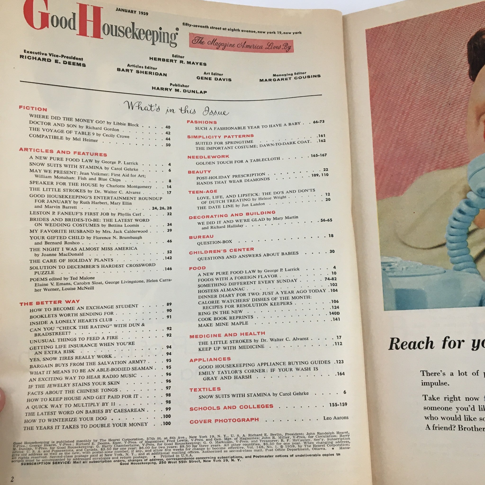 Good Housekeeping Magazine January 1959 The Night I Was Almost Miss America