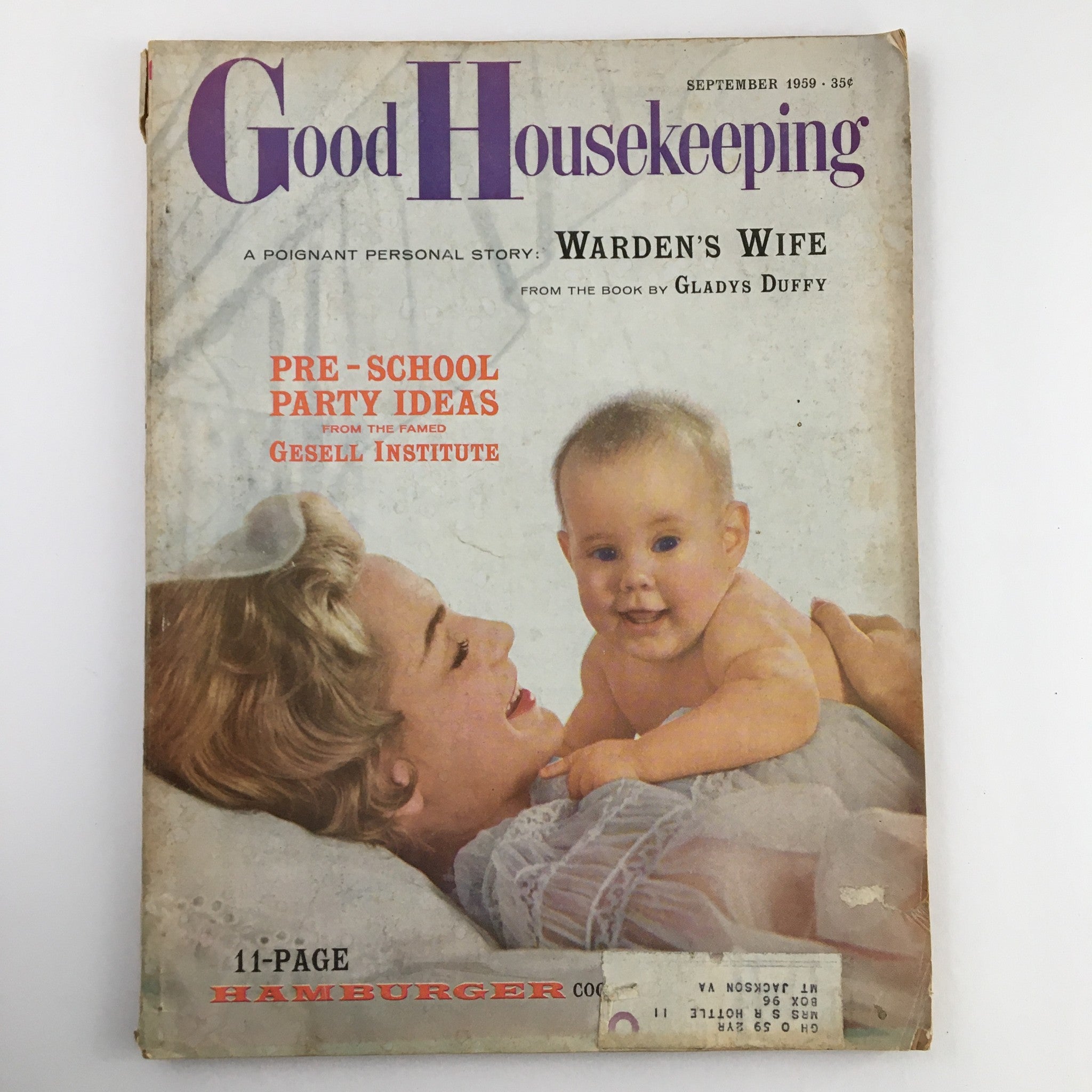 Good Housekeeping Magazine September 1959 Warden's Wife Book by Gladys Duff