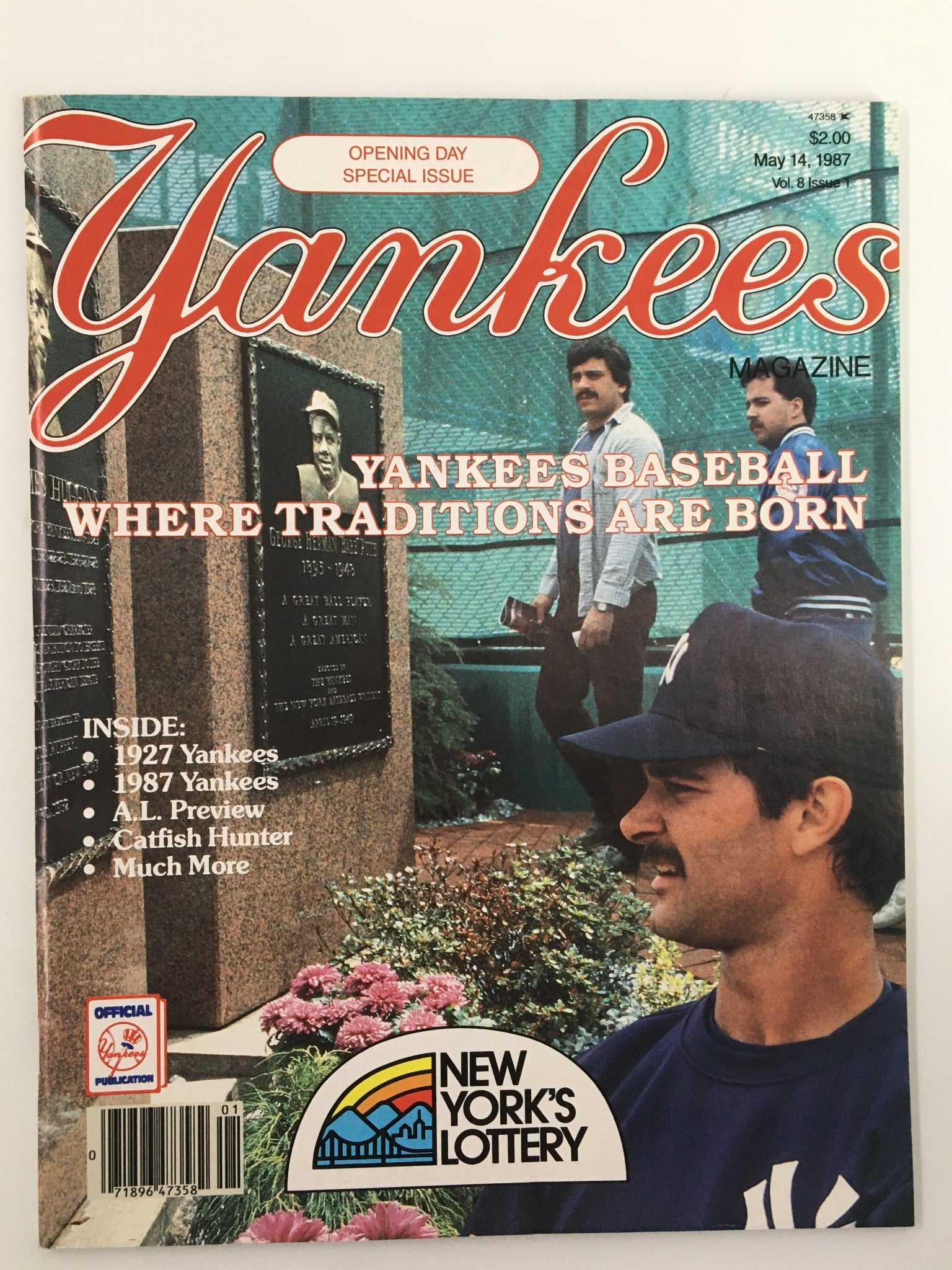 VTG Yankees Magazine May 14 1987 Lou Pinella and Catfish Hunter No Label