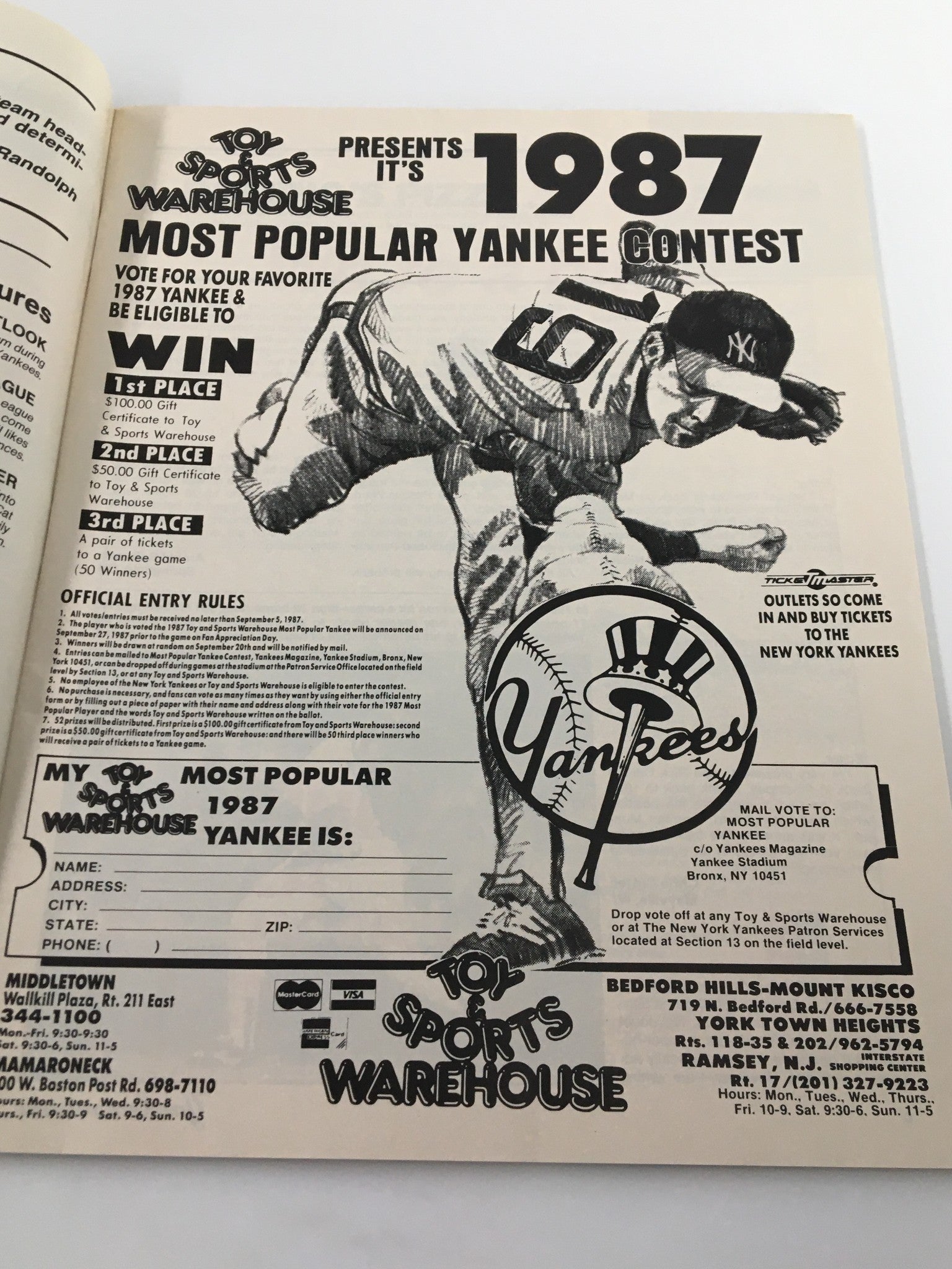 VTG Yankees Magazine May 14 1987 Lou Pinella and Catfish Hunter No Label